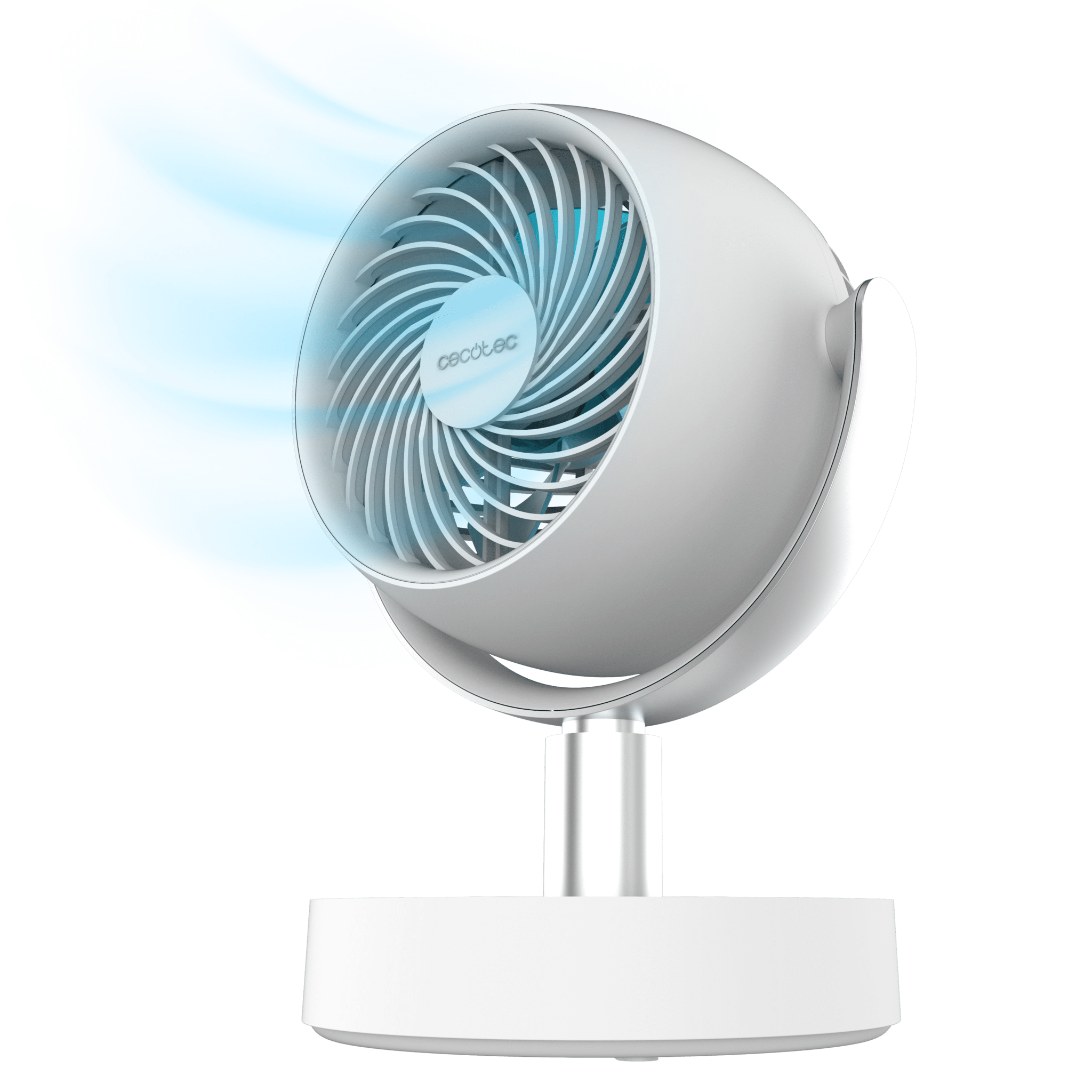 EnergySilence 800 Cyclone Desk Portable Tisch-Umluftventilator mit 4000-mAh-Akku, Gleichstrommotor, einstellbarer Oszillation und Neigung.