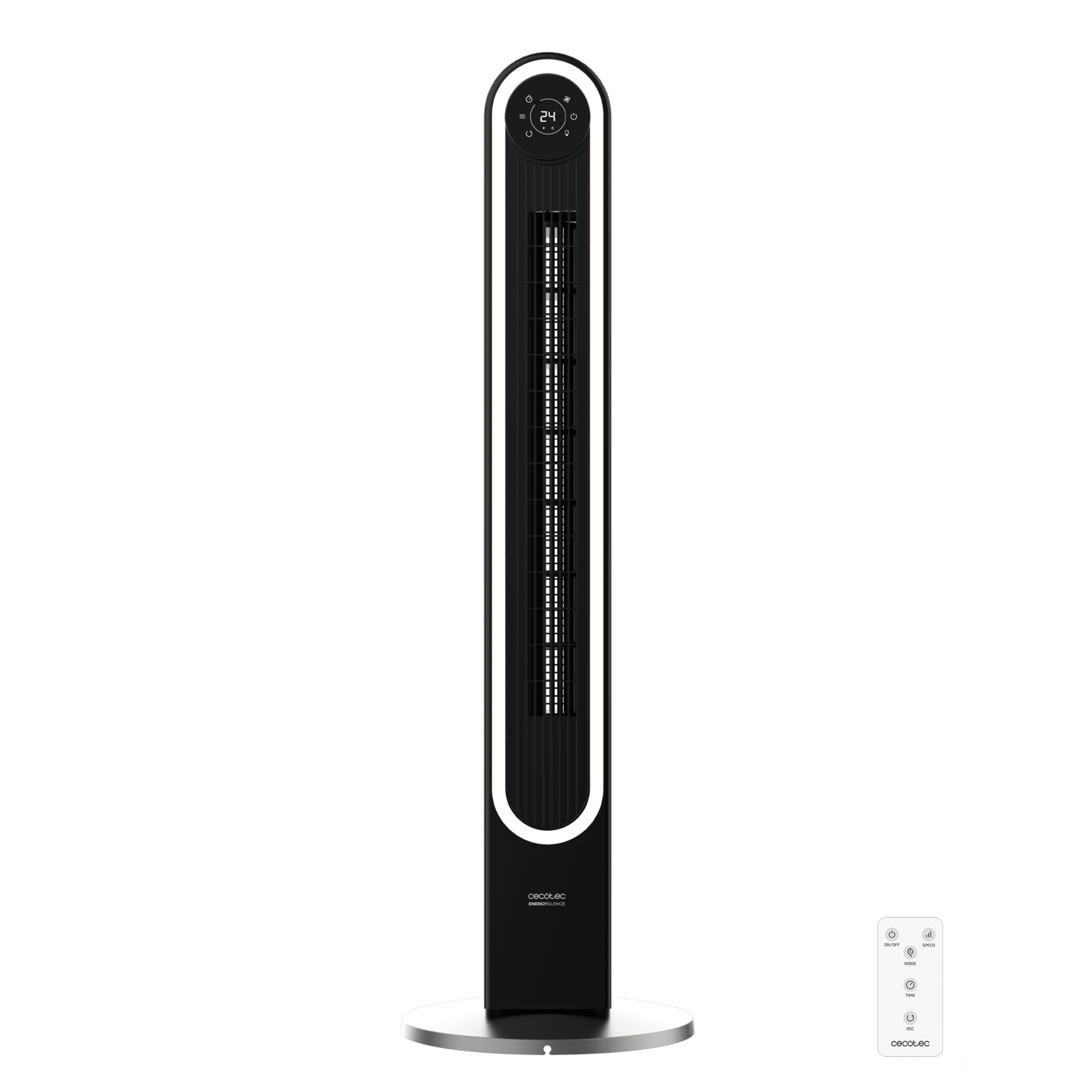 EnergySilence 9090 Skyline Smart Light 60W 42 " Turmventilator mit Licht mit Fernbedienung, Touch Control, LED Display, Timer und Oszillation.