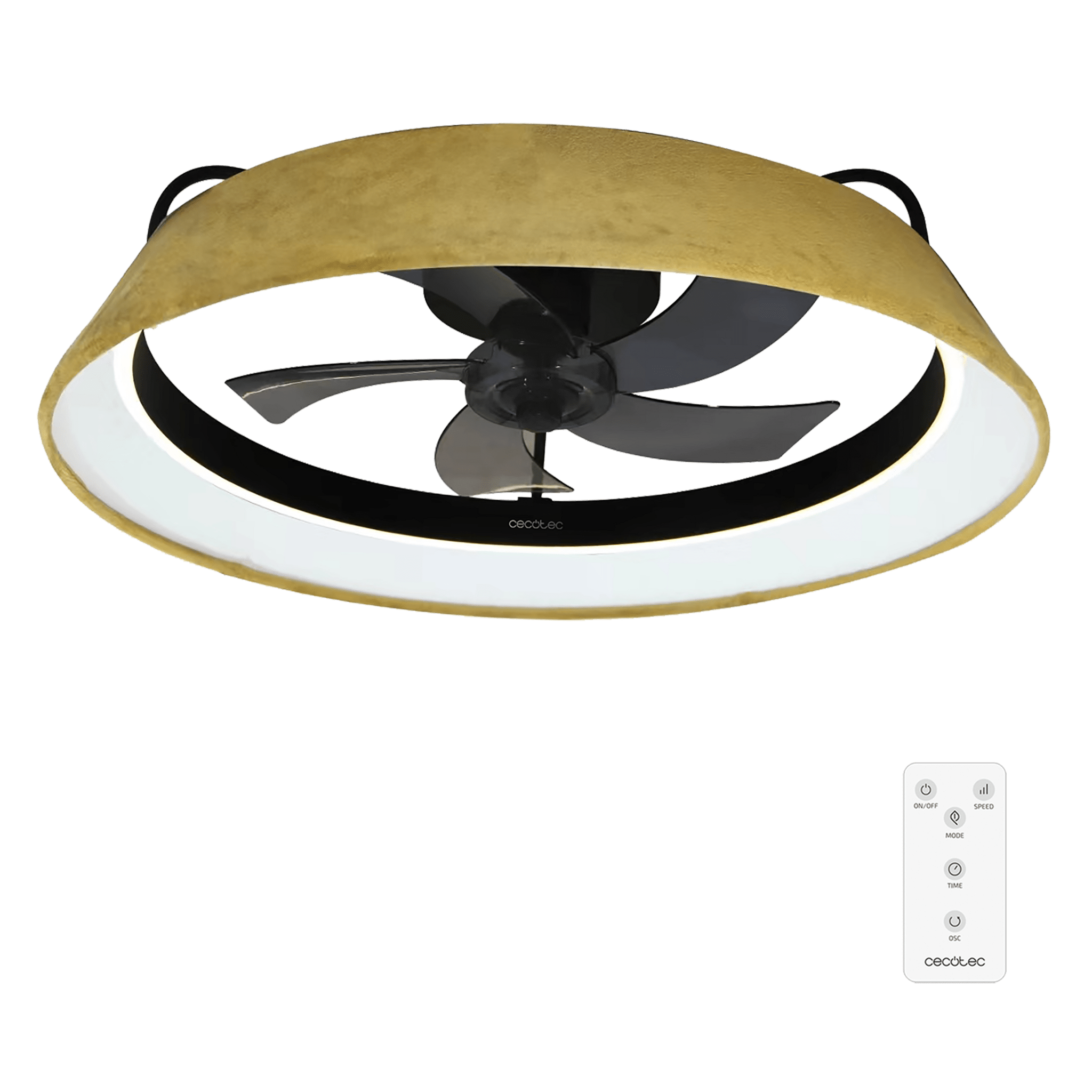 EnergySilence LampAero 600 Green Design Design-Deckenventilator mit 20 W Gleichstrommotor und 40 W LED-Licht, mit 5 x 17 Zoll großen Flügeln, Fernbedienung, 6 Geschwindigkeiten, 3 verfügbaren Lichtschattierungen, Timer und Winter-/Sommermodus.