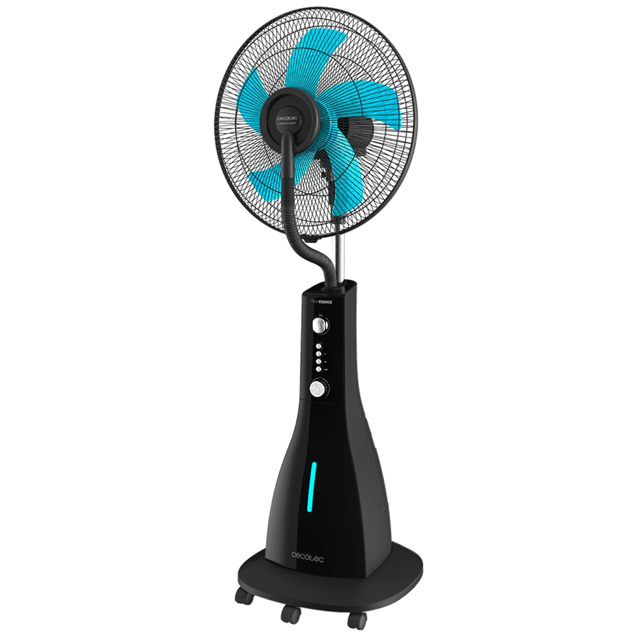 ForceSilence 590 Freshessence Standventilator mit Sprühnebel. Oszillierend, kraftvoll, leise, 3-stufig, 3L, Timer, schwarzer Kupfermotor, 90W