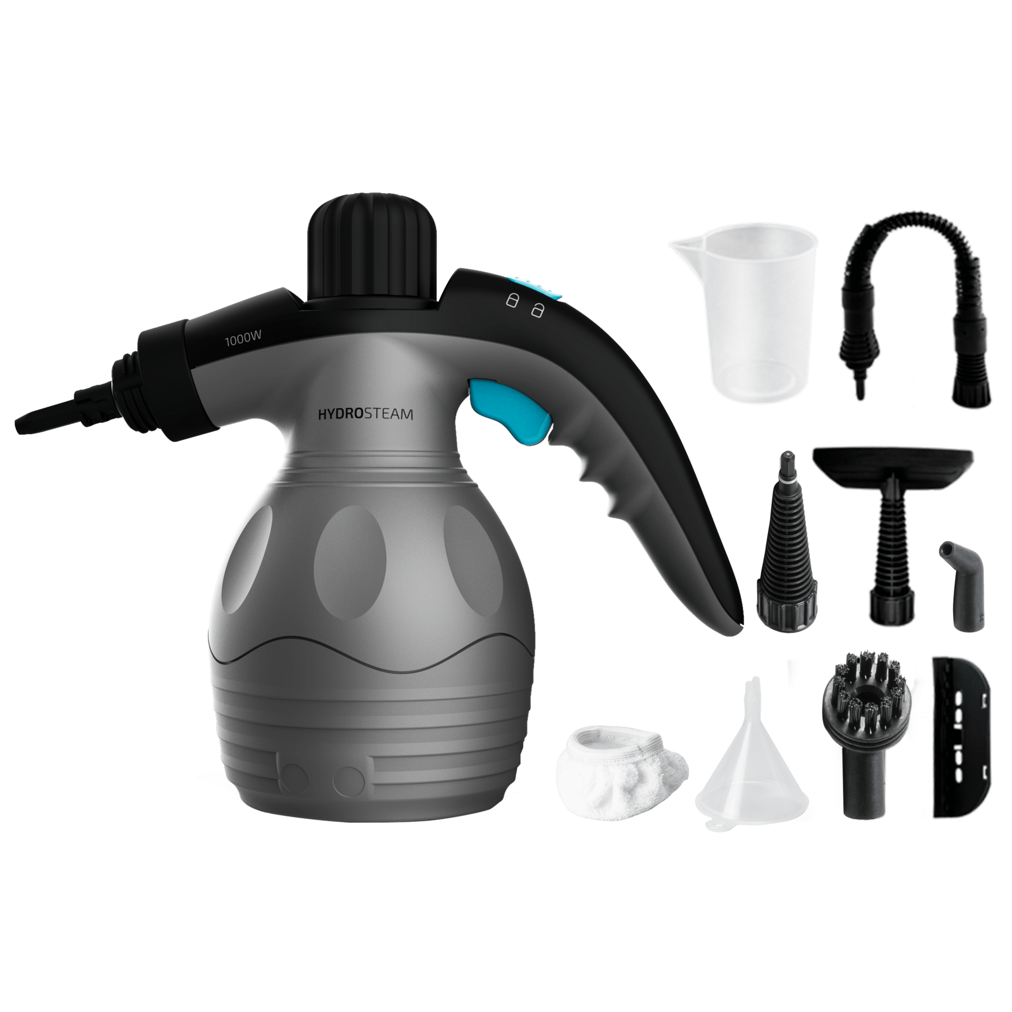 Handdampfgerät HydroSteam 1030 Active. 1000W maximale Leistung, 350 ml Tank, 3 Bars Druck, 30 g/min Dampfdurchsatz.