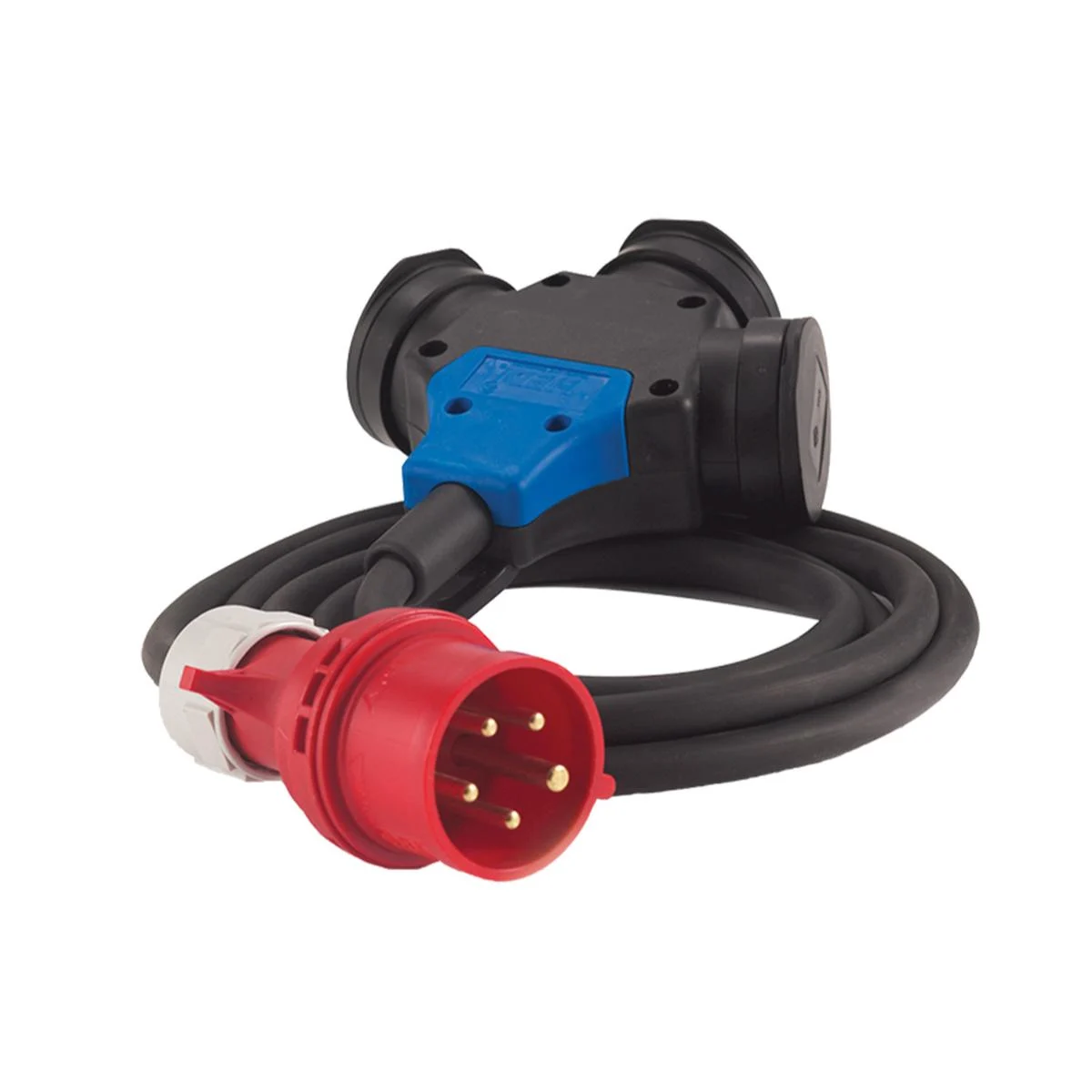 HEDI Adapterkabel Drehstrom 400V /16A auf 3x Schutzkontakt 250V