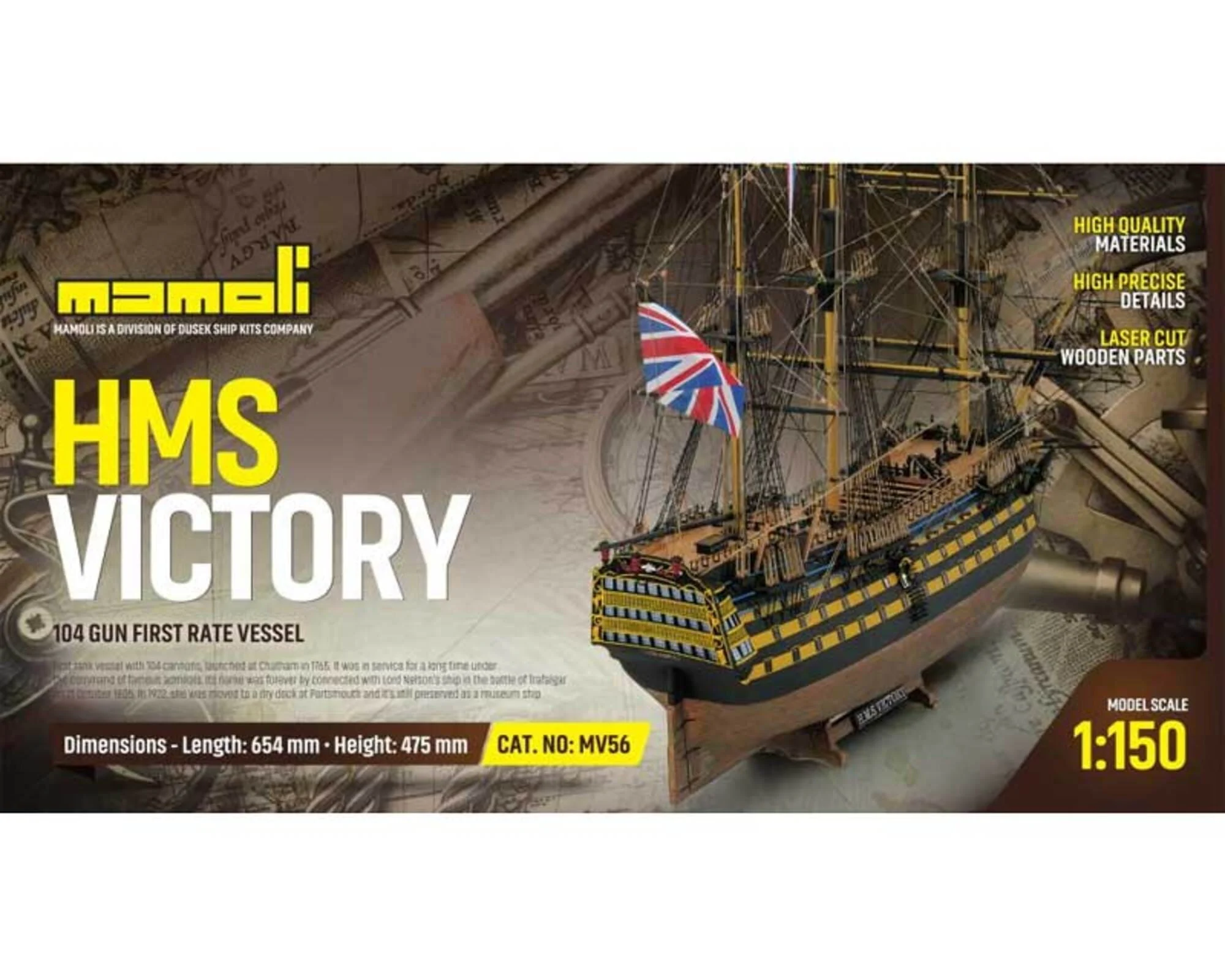 HMS Victory Bausatz 1:150 von Mamoli - Lord Nelsons Flaggschiff von Trafalgar