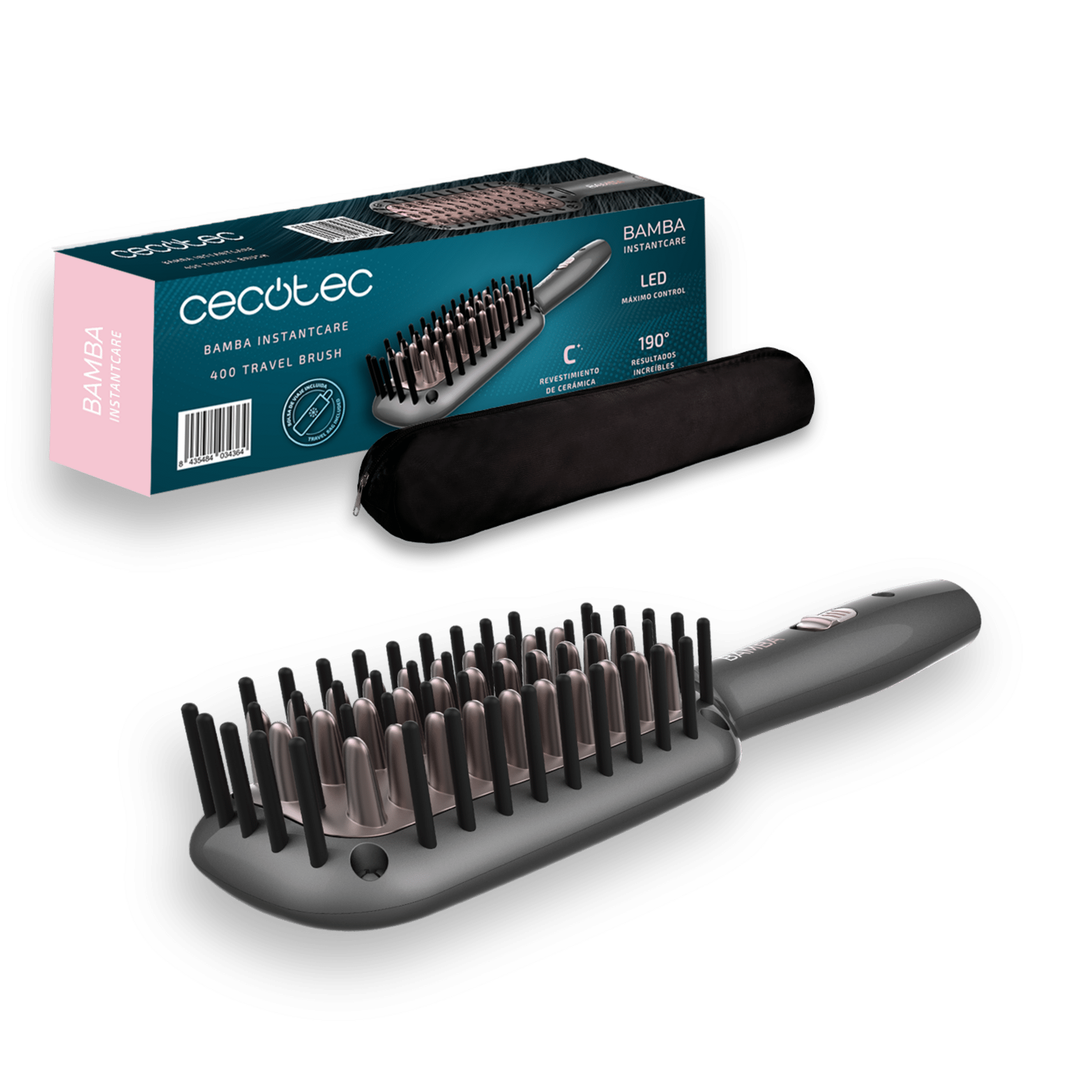 InstantCare 400 Travel Brush Turmalin- und keramikbeschichtete Reiseglättbürste.