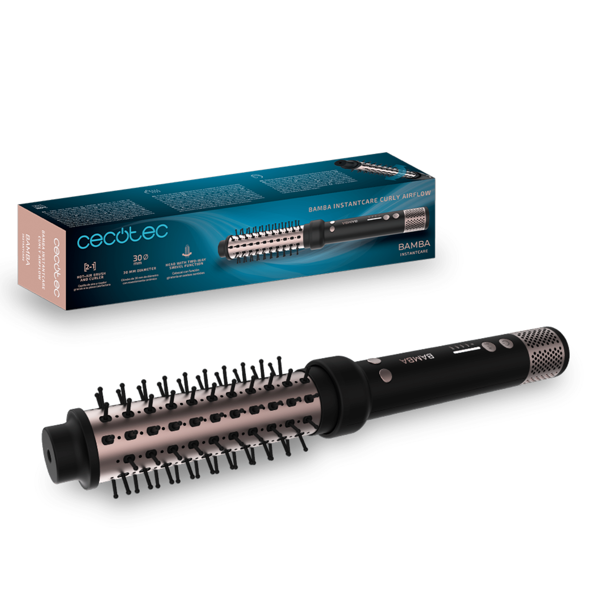 InstantCare Curly AirFlow Lockenbürste mit Heißluftfunktion