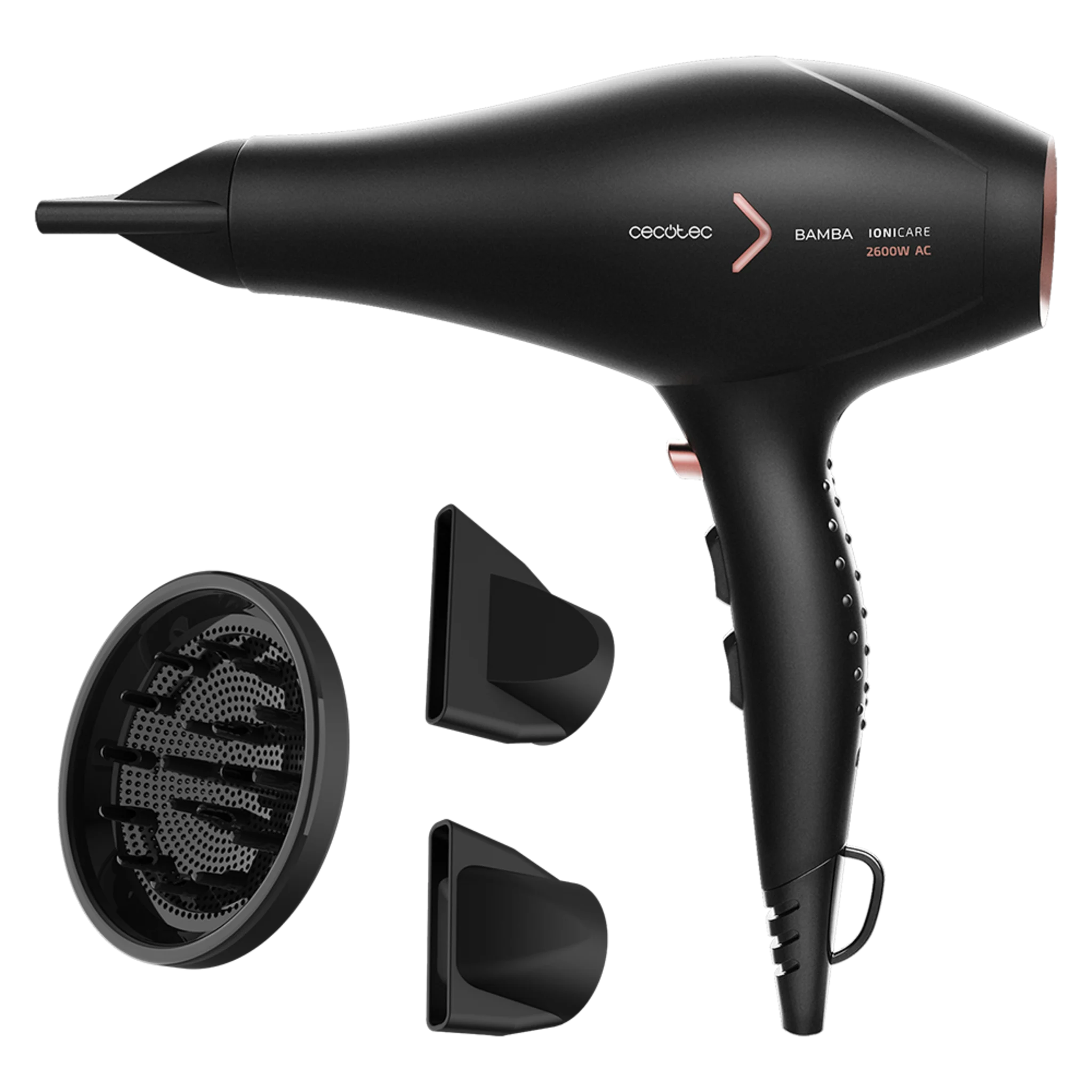 IoniCare 5350 PowerShine Fire 2600 W AC Haartrockner mit Ionisierungsfunktion und starkem Luftstrom.