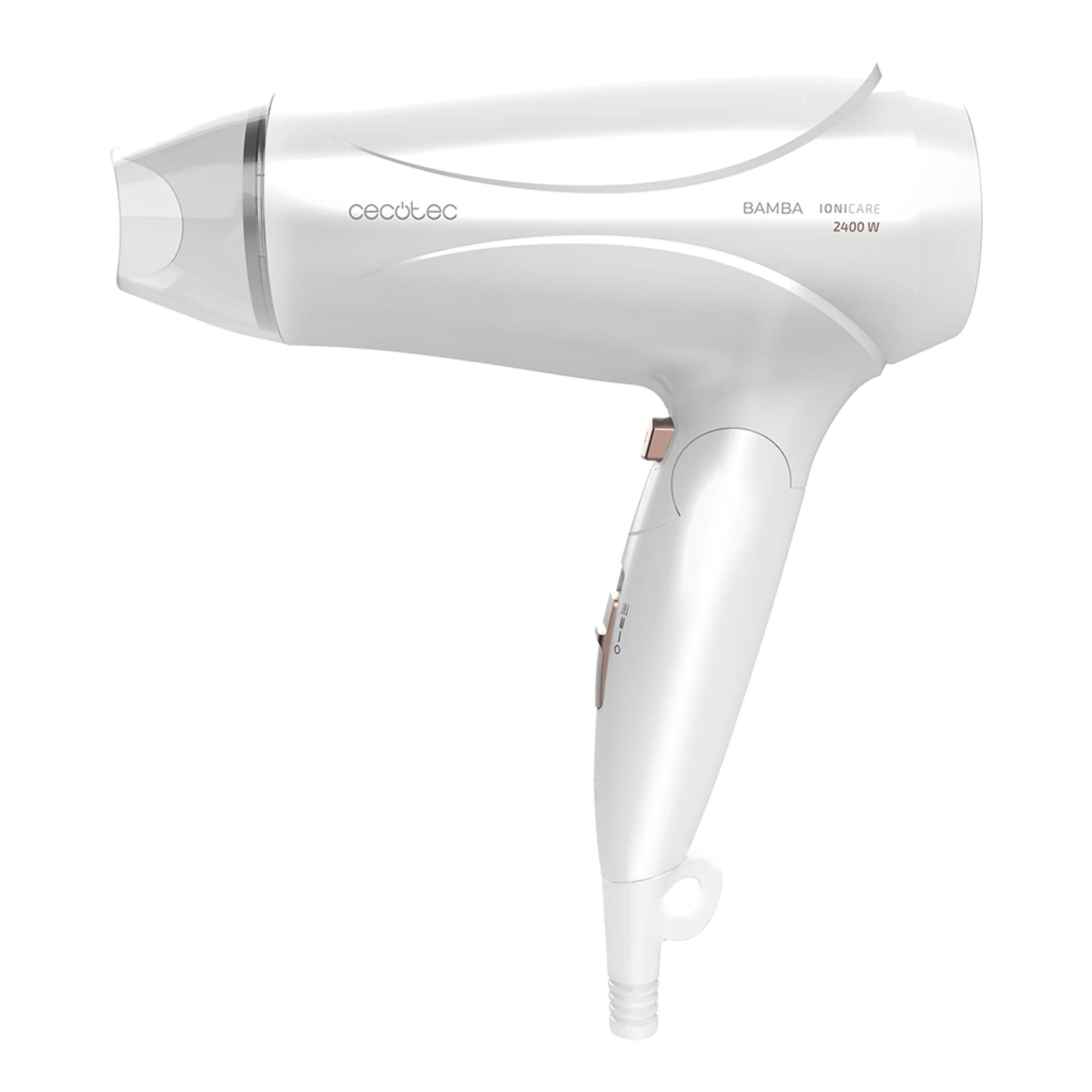 IoniCare 5400 Power&Go Reisehaartrockner Professioneller Motor 2400W, leistungsstarker Luftstrom, 2 Geschwindigkeiten und 2 Temperaturen (Weiß)