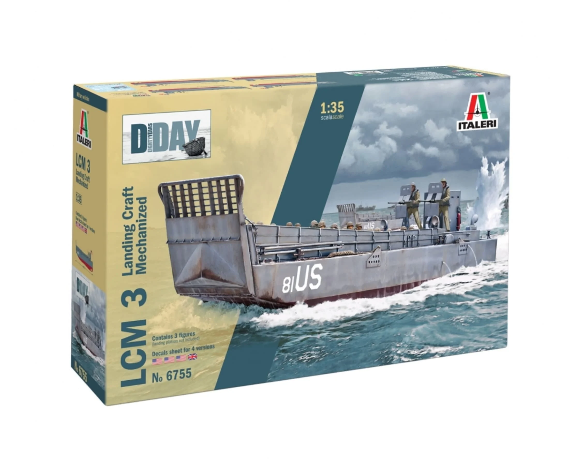 Italeri 1:35 LCM 3 (Landing craft mechanized) Plastik Modellbausatz