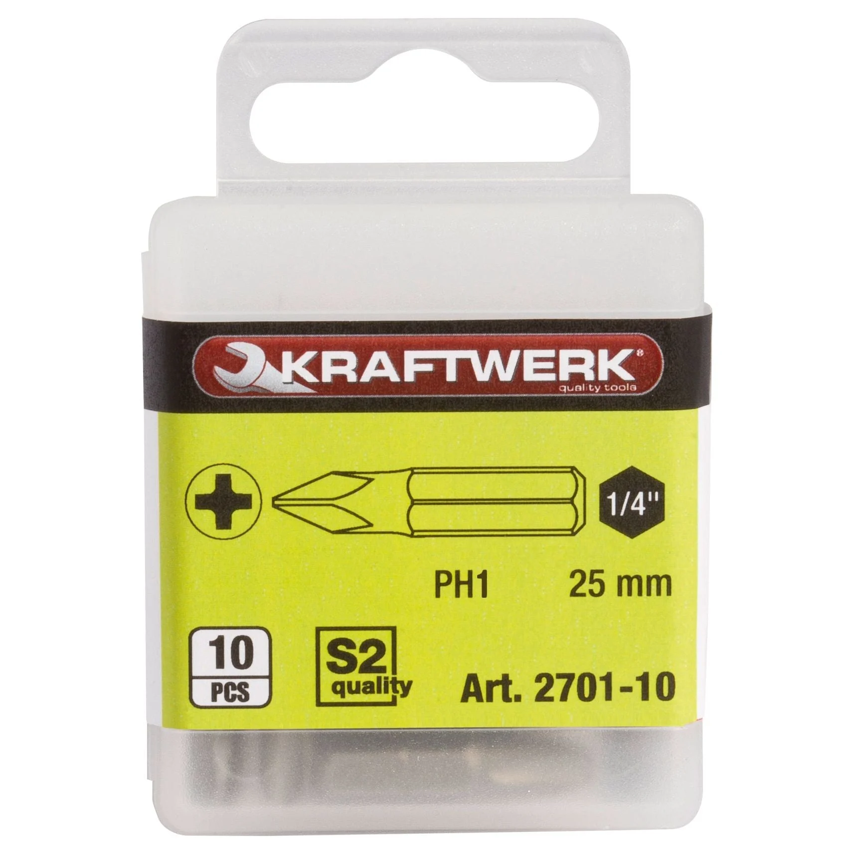 Kraftwerk 1/4" Schraubendreher-Bit Phillips PH1, 10 Stk