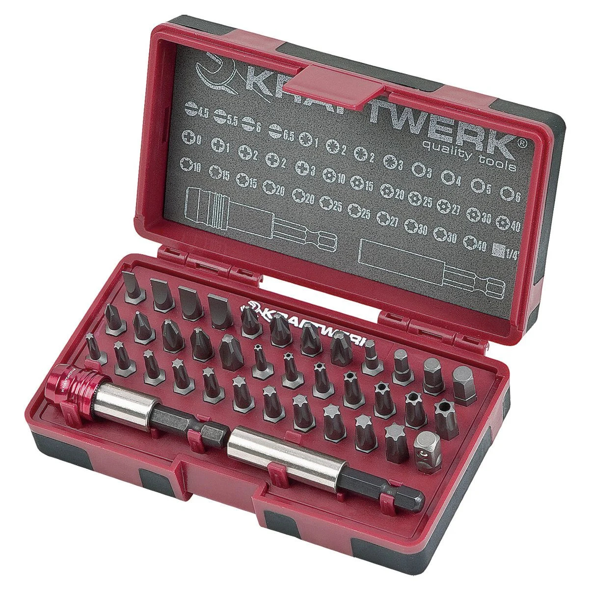 Kraftwerk 1/4" Universal-Bit-Box, 38-tlg