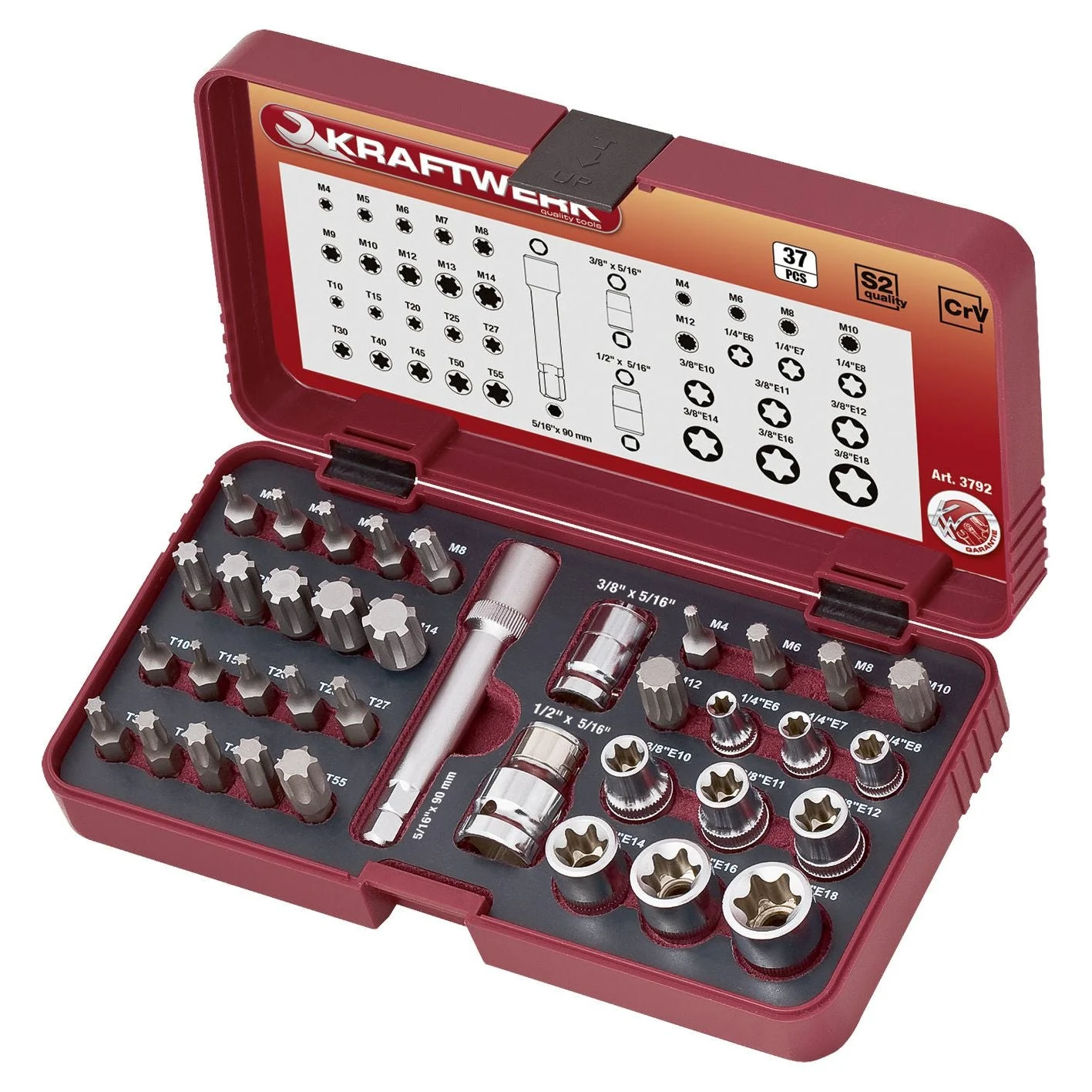 Kraftwerk 5/16" Spezial-Bit- und Steckschlüssel-Satz, 37-tlg