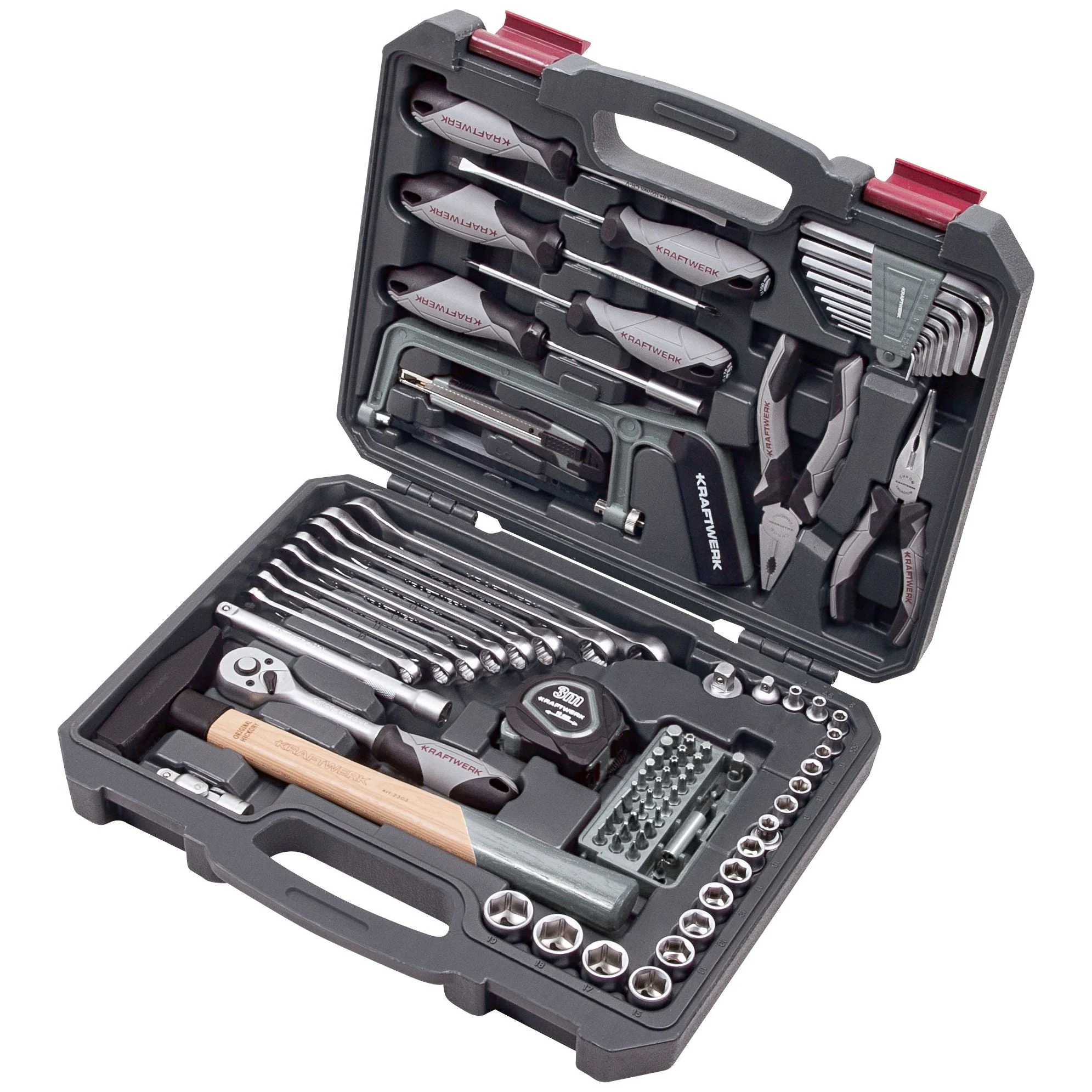 Kraftwerk BASIC LINE 1/4" + 3/8" Umschaltknarren Steckschlüsselsatz Werkzeugkoffer, 96-tlg