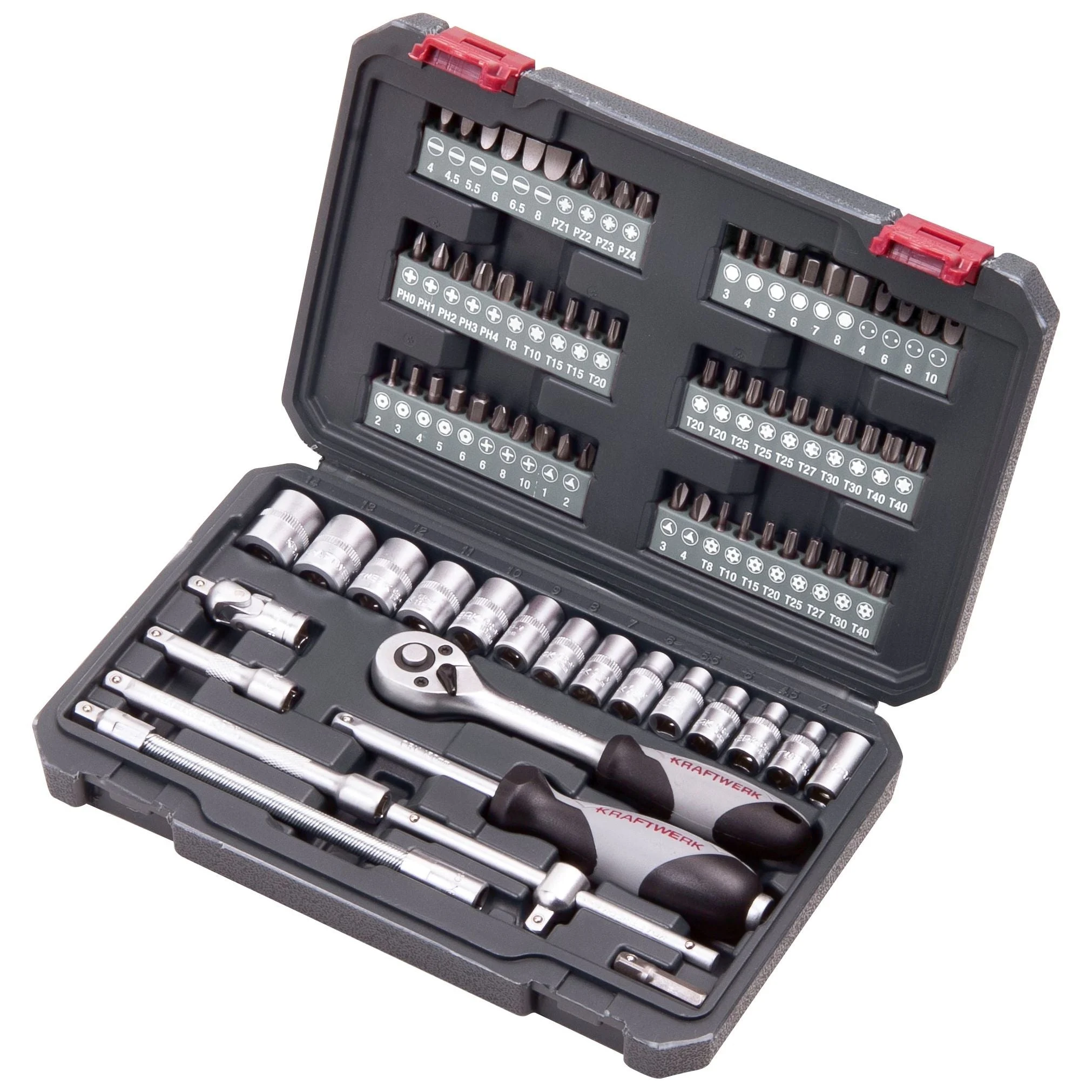 Kraftwerk BASIC LINE 1/4" Umschaltknarre Steckschlüssel-Satz, 82-tlg