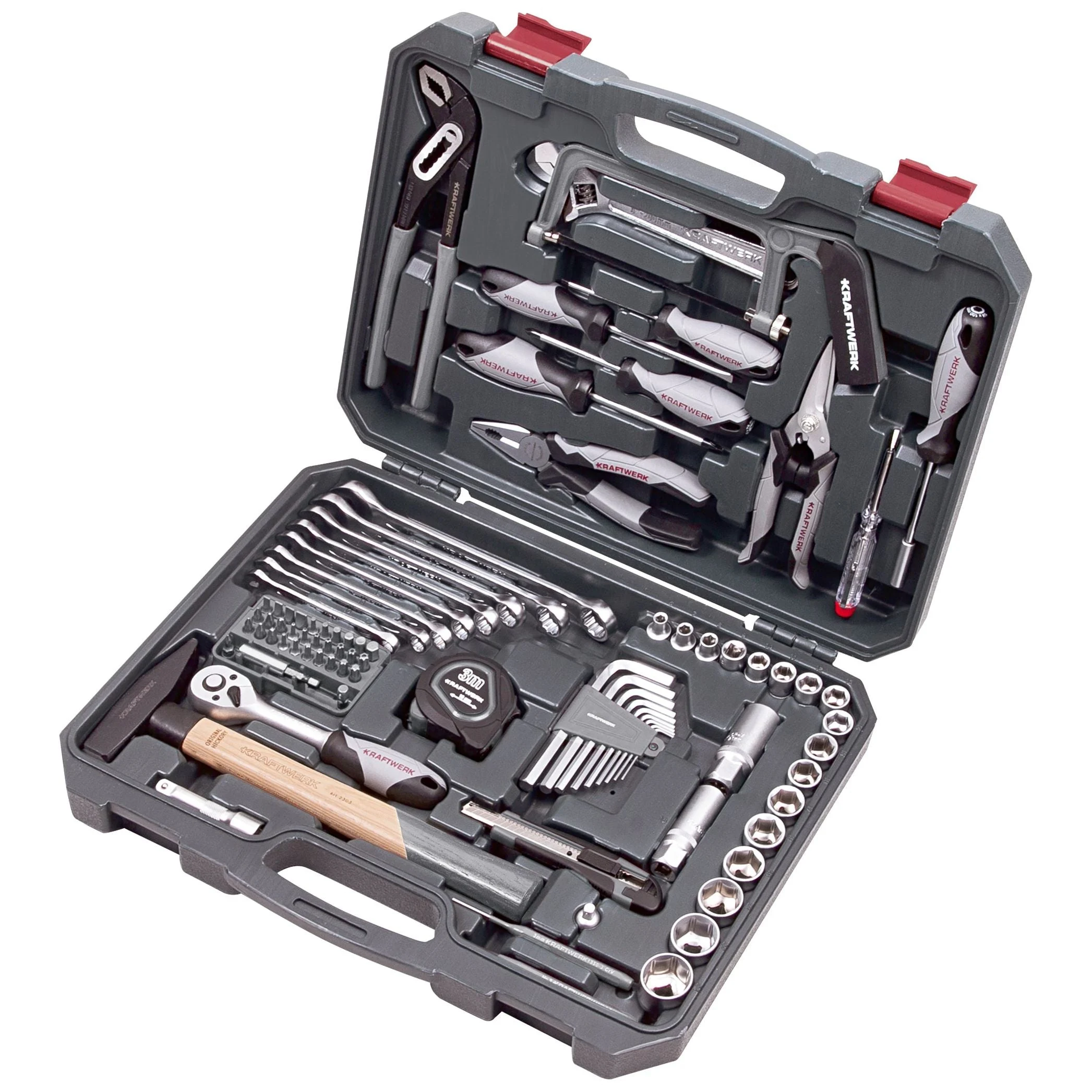 Kraftwerk BASIC LINE 3/8" Umschaltknarre Steckschlüsselsatz Werkzeugkoffer, 90-tlg