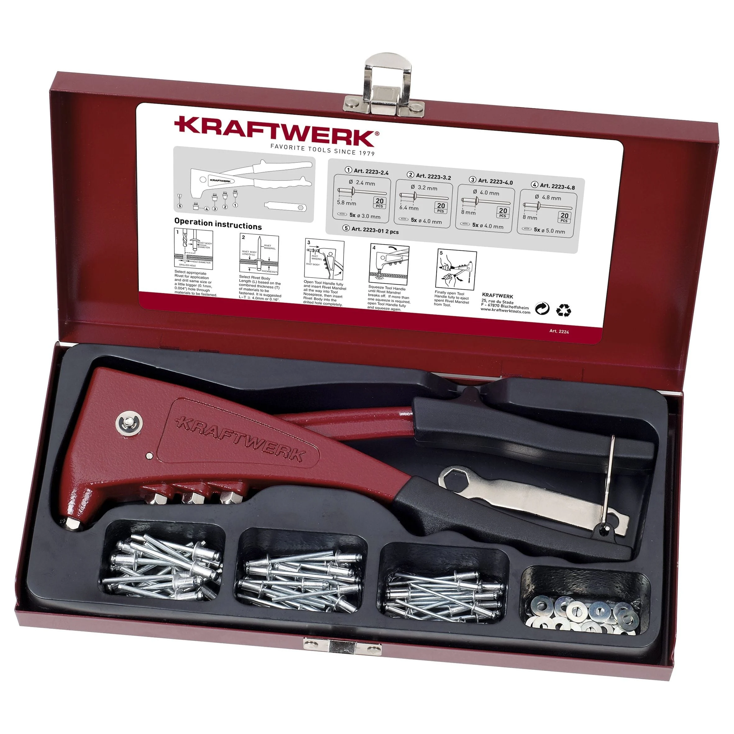 Kraftwerk Handnietzangen-Satz mit 80 Nieten