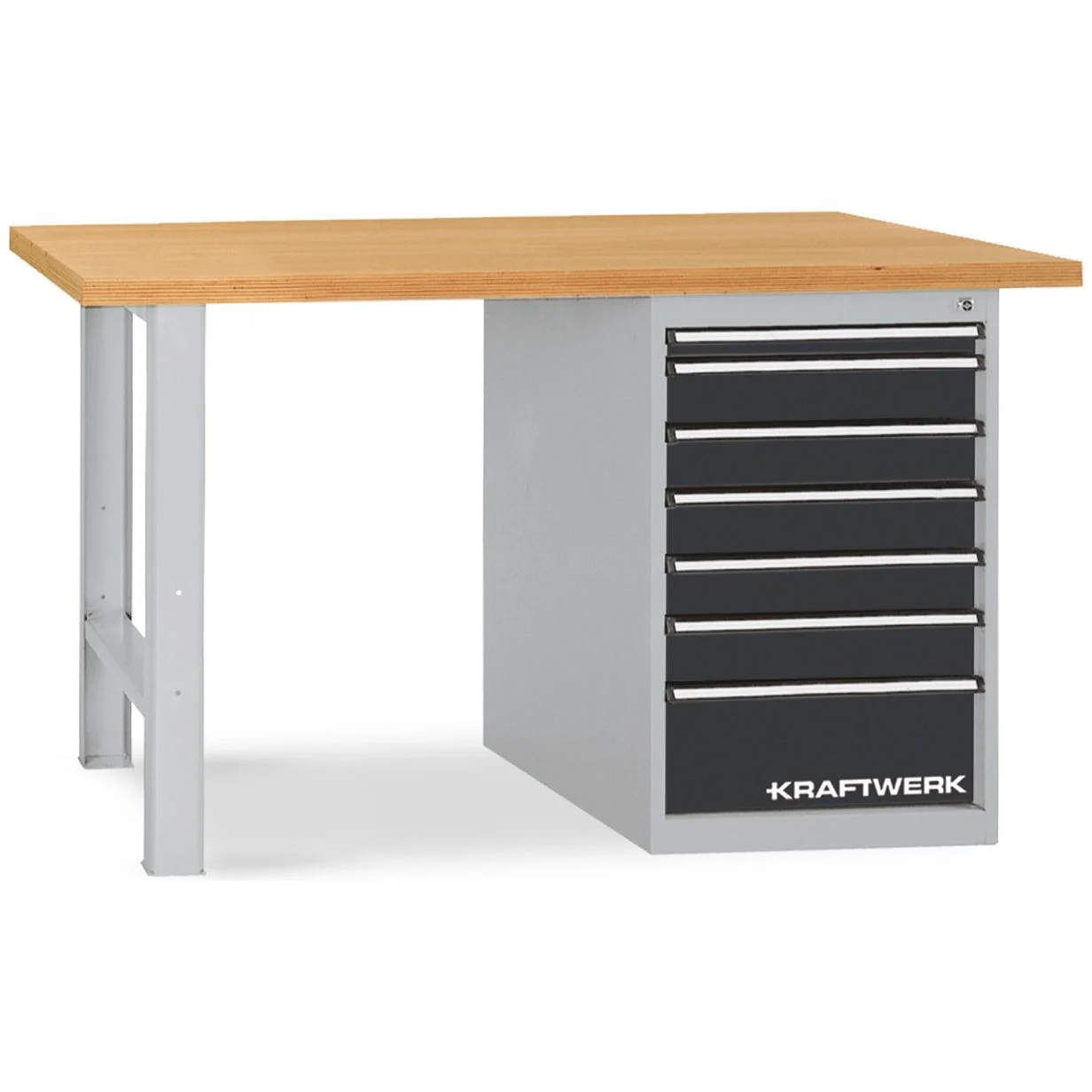 Kraftwerk „Made in Germany“ MODULAR 1500 mit 7 Schubladen, Arbeitsplatte Buche, B 1500 x H 840 x T 700 mm