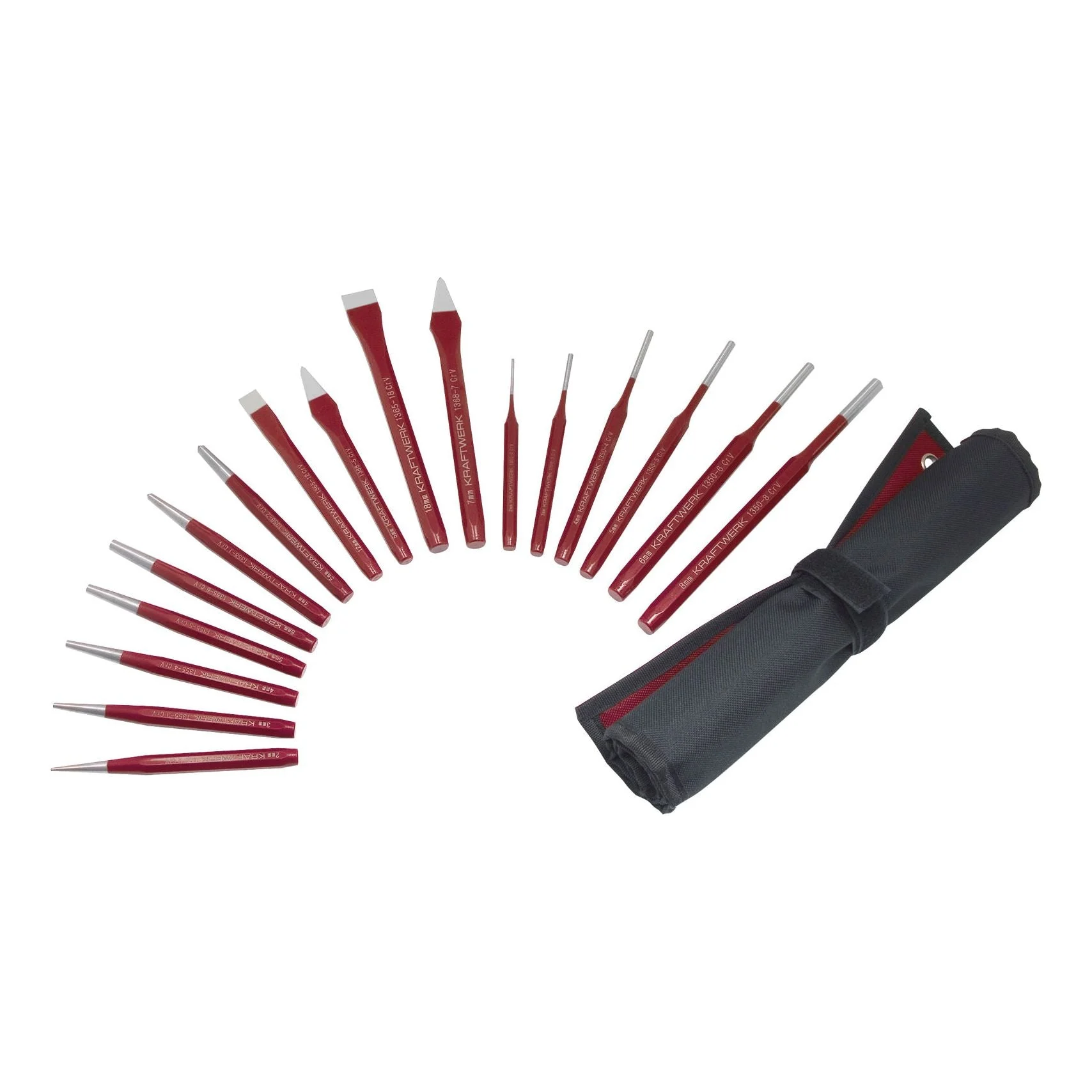 Kraftwerk Meissel-Splinttreiber-/Durchschlag-Satz, 17-tlg