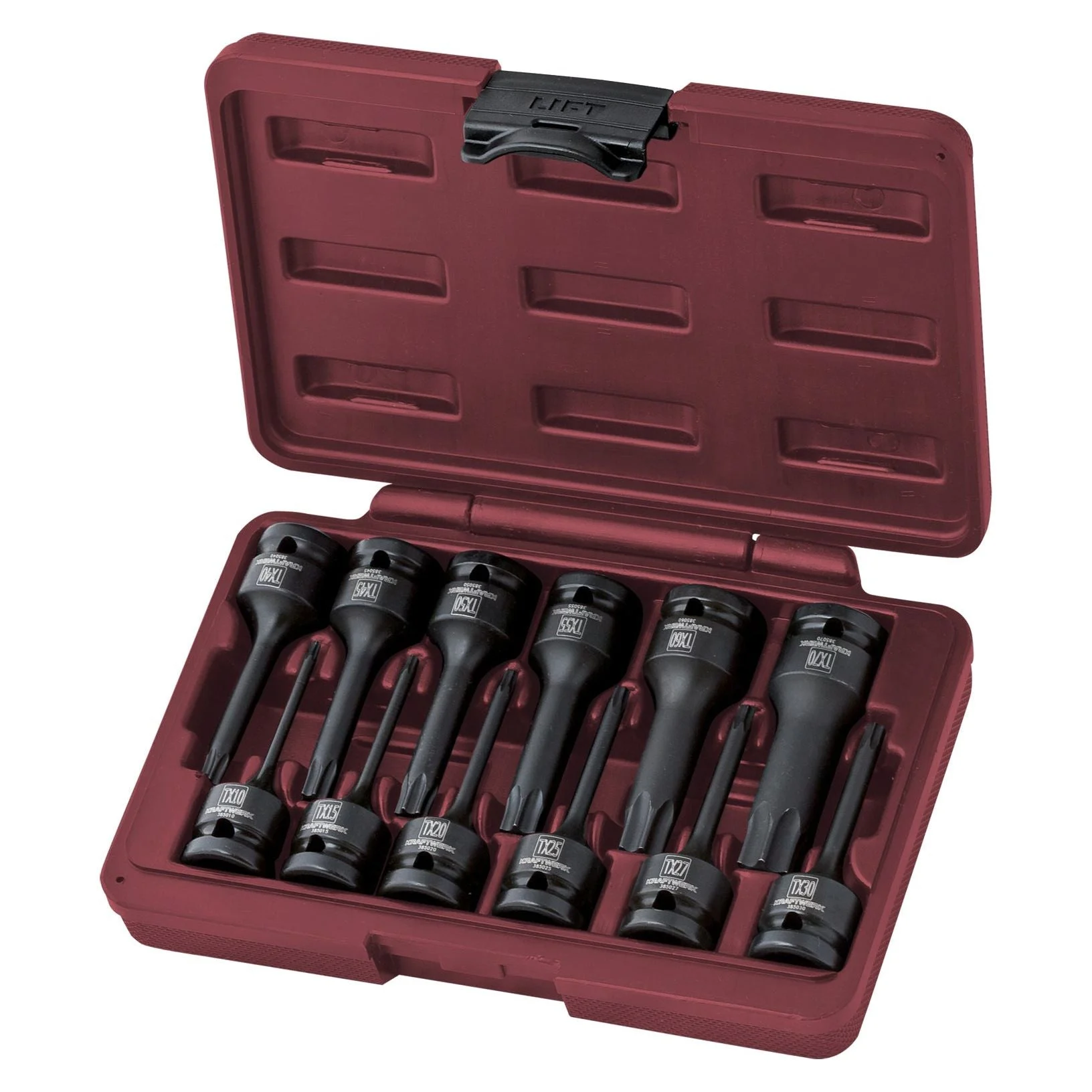 Kraftwerk PRO LINE 1/2" TORX-Schlag-Steckschlüssel-Satz, lange Ausführung, 12-tlg