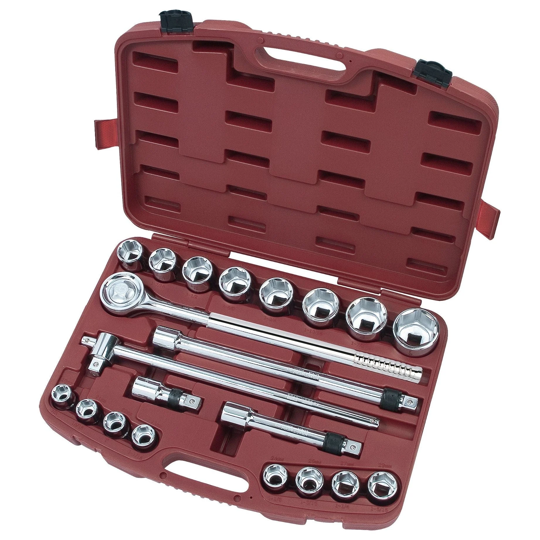 Kraftwerk PRO LINE 3/4" Steckschlüssel-Satz mit Teleskop-Umschaltknarre, 19 - 50 mm, 21-tlg