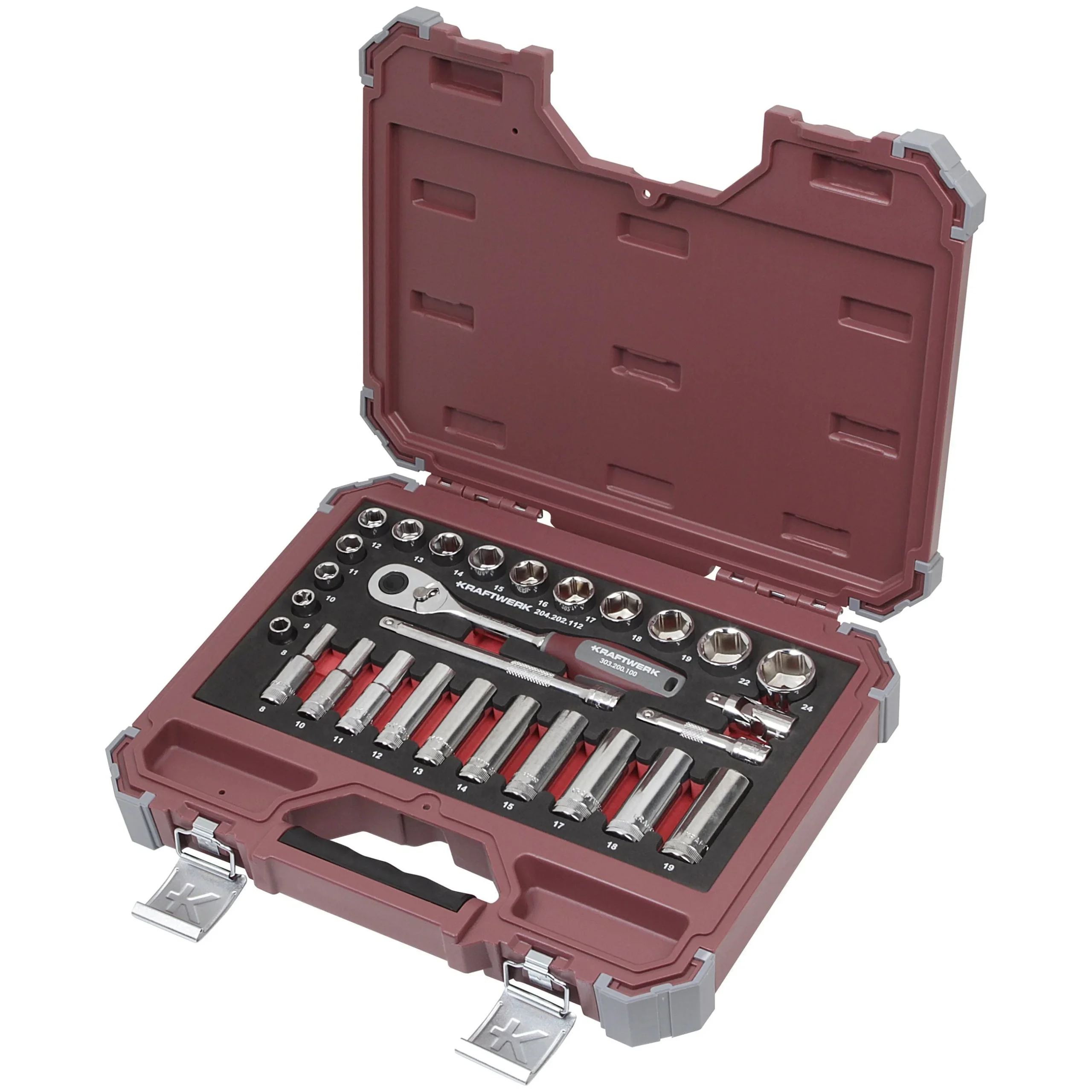 Kraftwerk PRO LINE 3/8" Umschaltknarre Steckschlüssel-Satz, 28-tlg