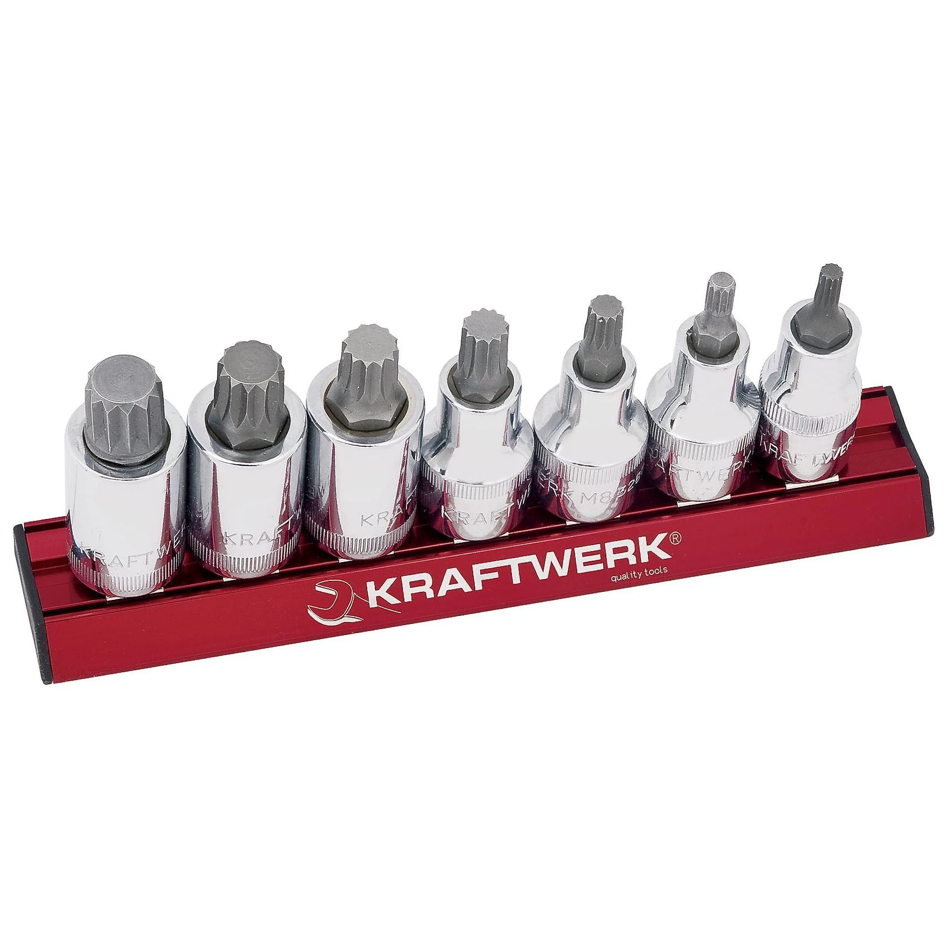 Kraftwerk PRO LINE MAGALU 1/2" Schraubendreher-Steckschlüsseleinsatz Set, Vielzahn XZN, M5 - M16, 7-tlg