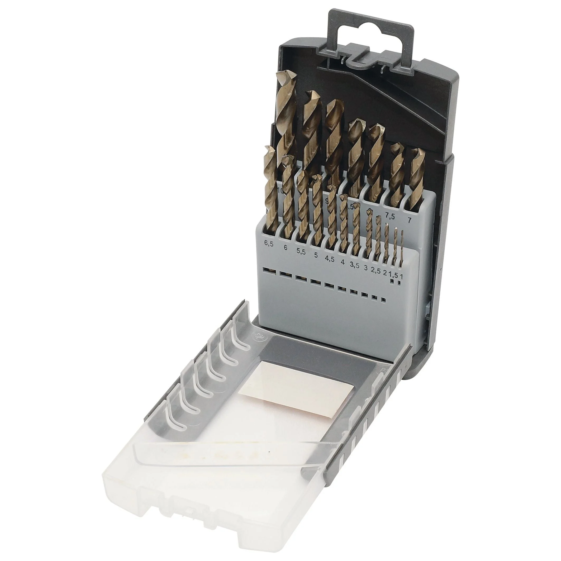 Kraftwerk Spiralbohrer-Sortiment HSS-E Co5 DIN 338, 1-10/0.5 mm, 19-tlg