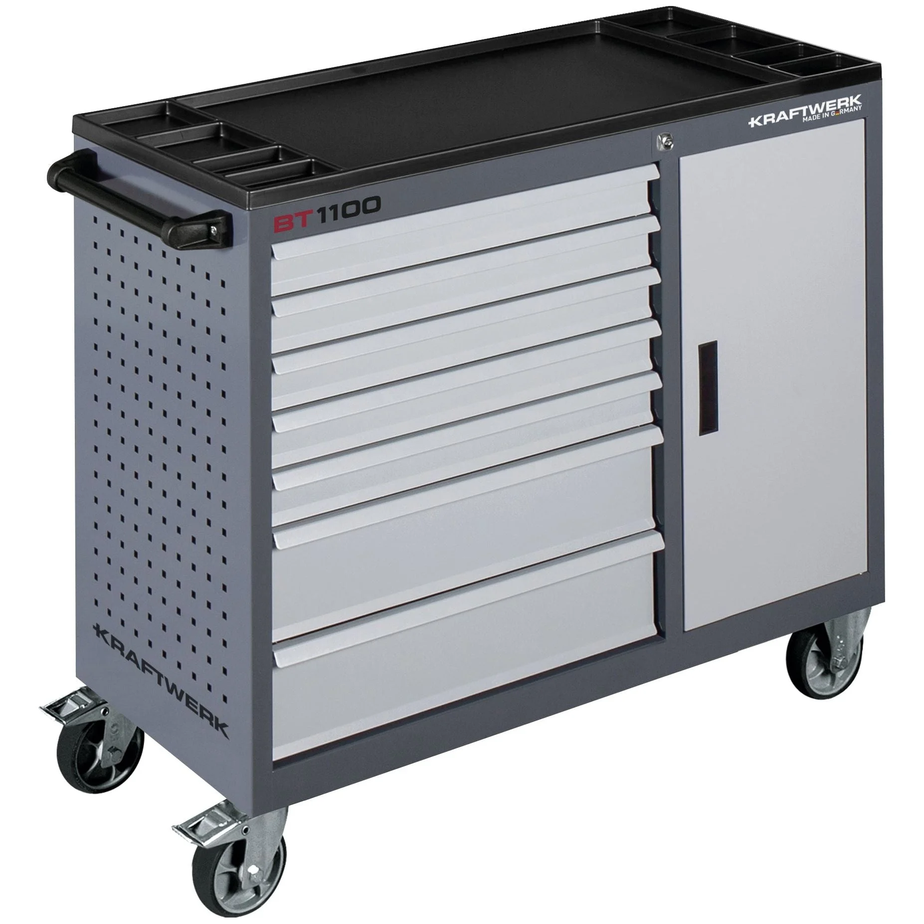 Kraftwerk Werkstattwagen bestückt - Werkstattwagen „Made in Germany" Modell BASIC LINE BT1100, 7 Schubladen + 1 Schrank, leer