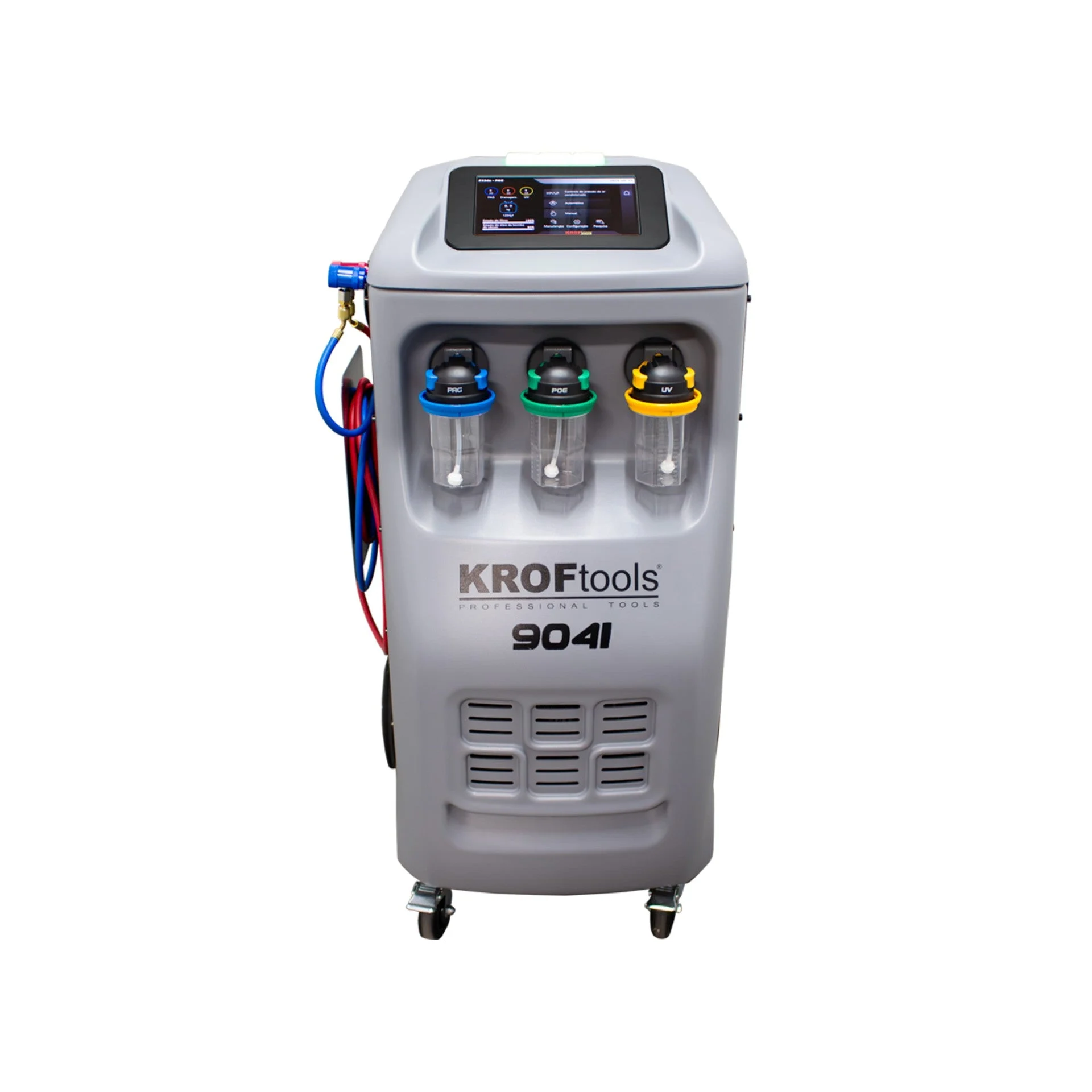 KROFtools Profi Klimaservicegerät R1234yf Servicegerät vollautomatisch, 10" Farbdisplay, Thermodrucker- Modell 9041