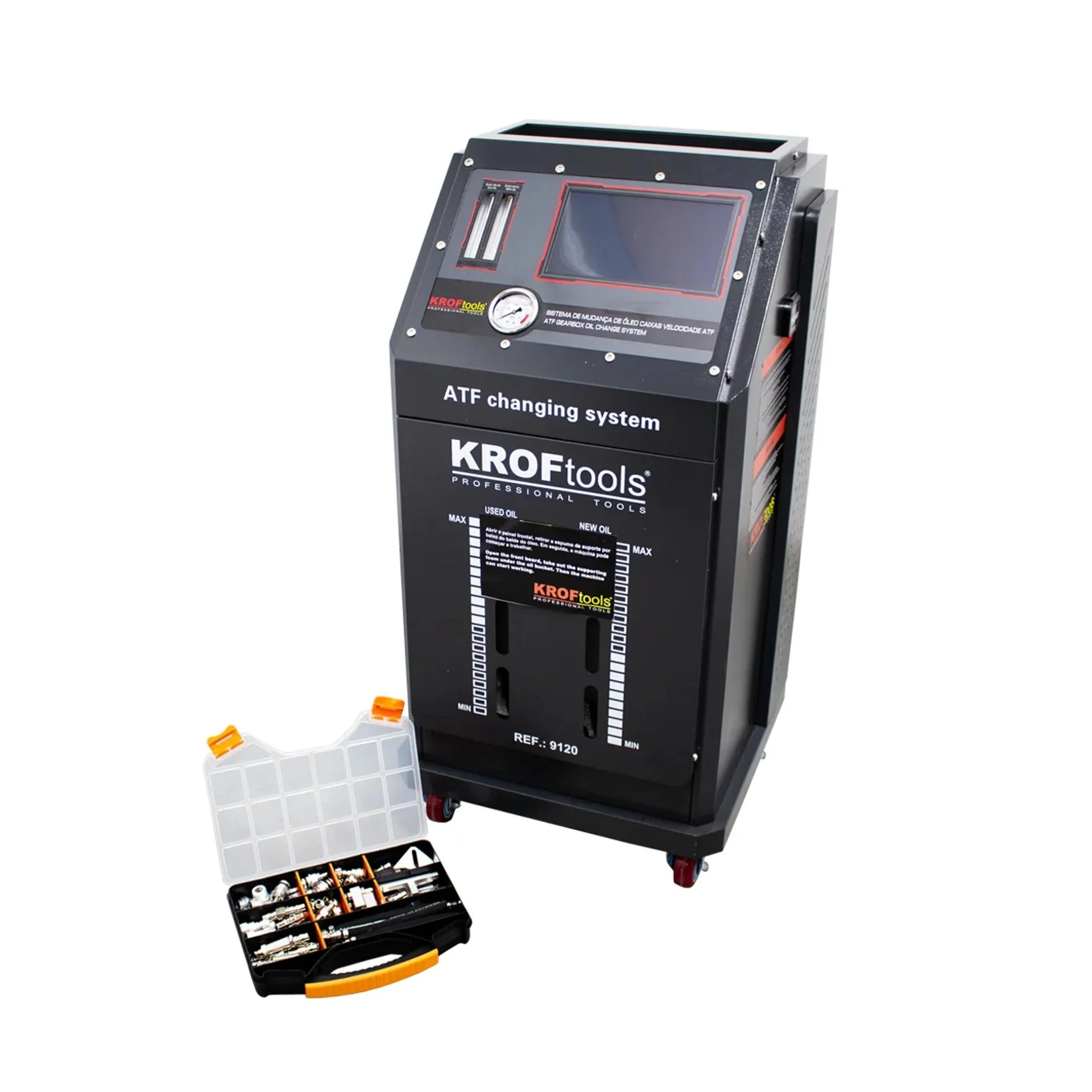 KROFtools Vollautomatisches ATF Automatikgetriebeöl Spülgerät mit Touchscreen - Getriebespülgerät ATF-Ölservicegerät für Automatikgetriebe - 9120