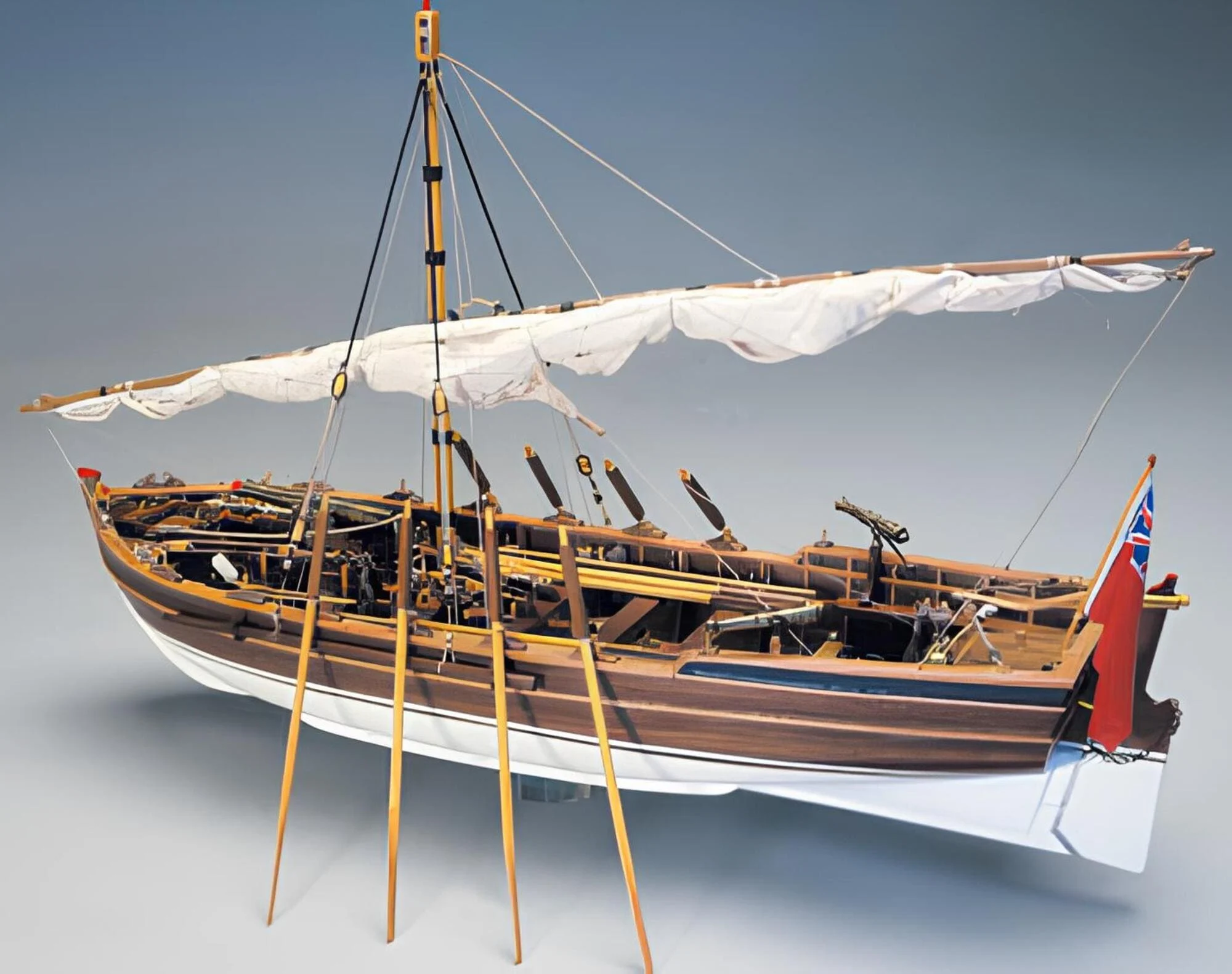 Lancia Armata Modellbausatz 1:16 - Historisches Küstenwachboot mit Messingteilen