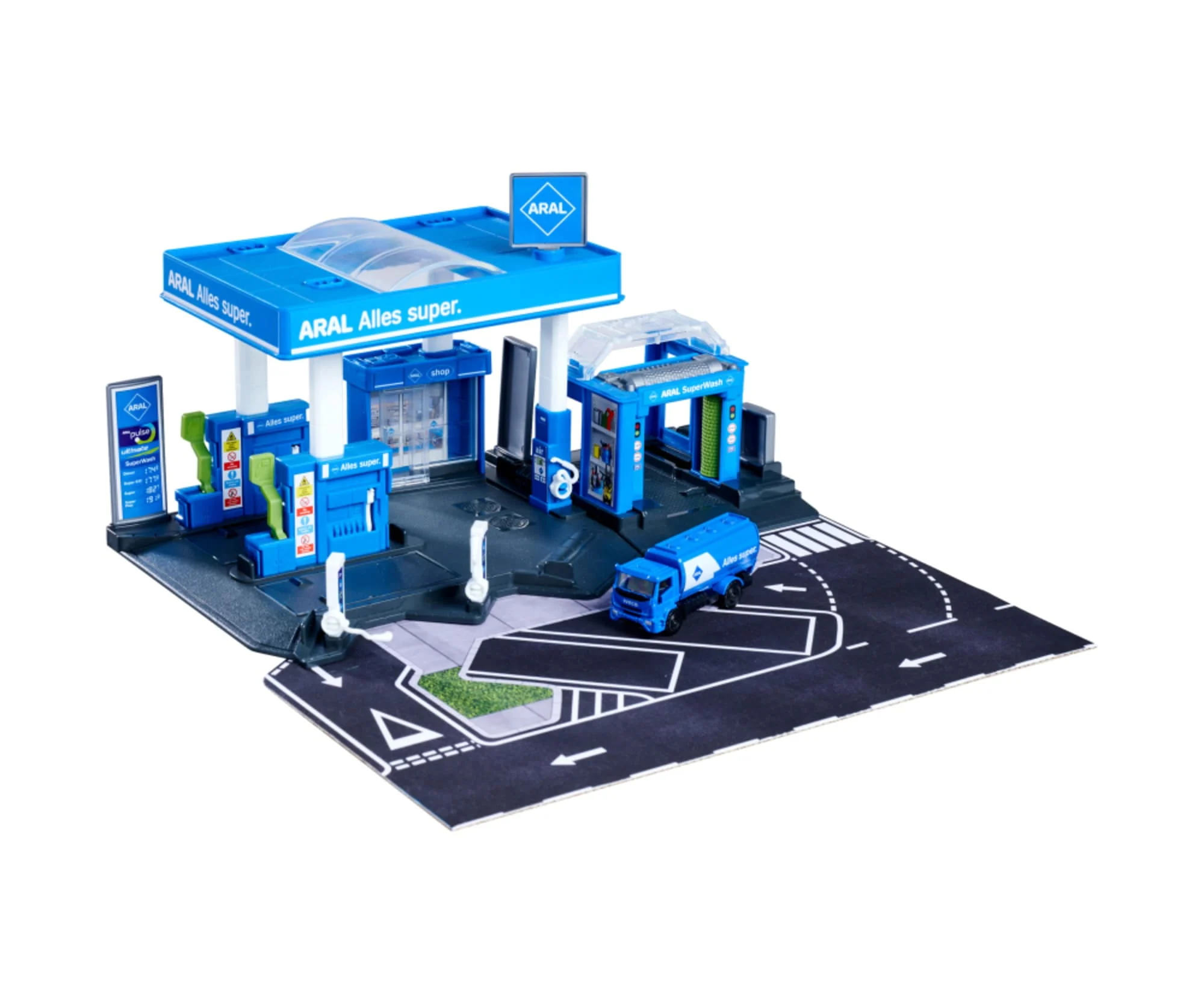 Majorette Petrol Station Aral + 1 Fahrzeug