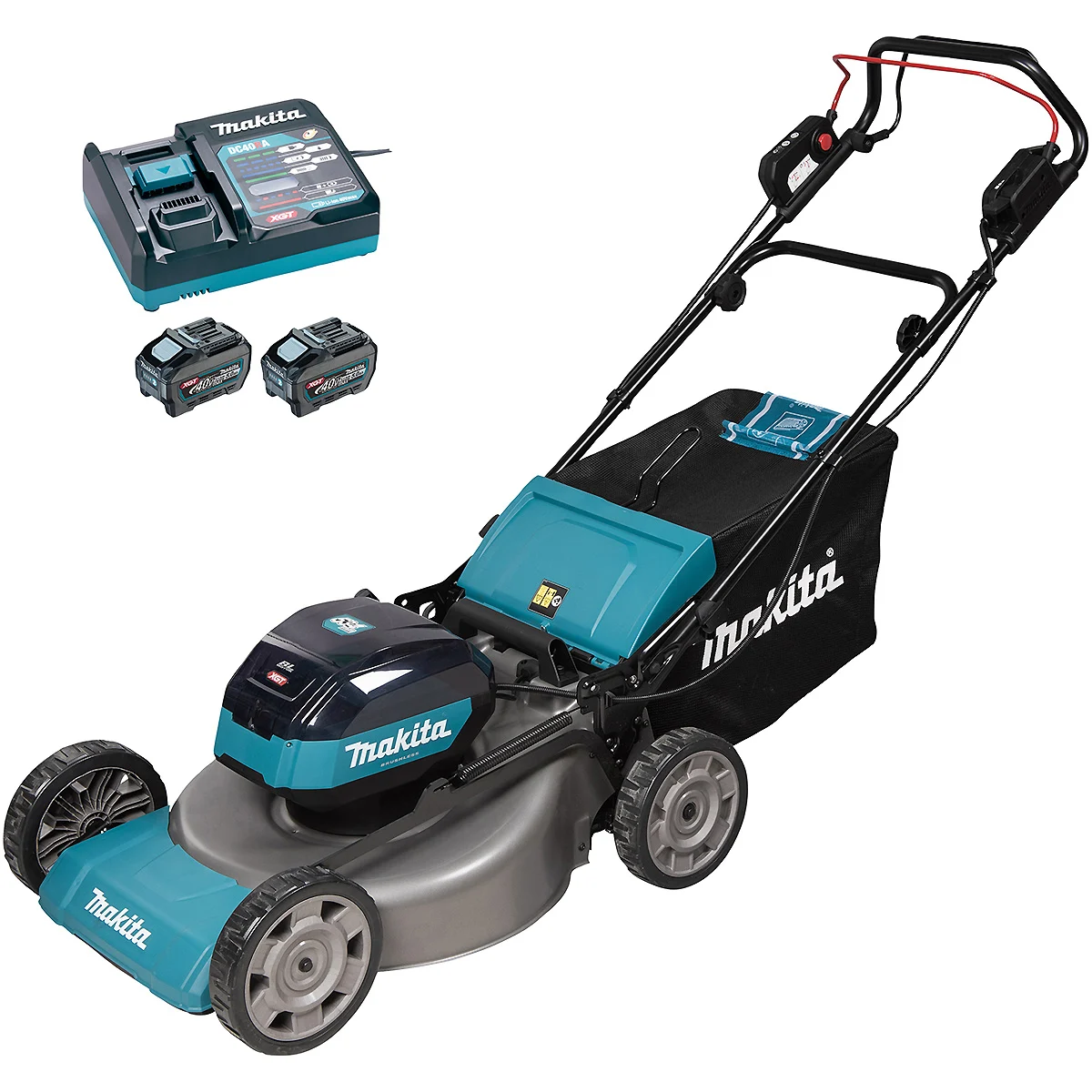 Makita Akku-Rasenmäher LM002GZ + Power Source-Kit 1911V6-0 (inkl. Schnellladegerät DC40RA + 2x Akku