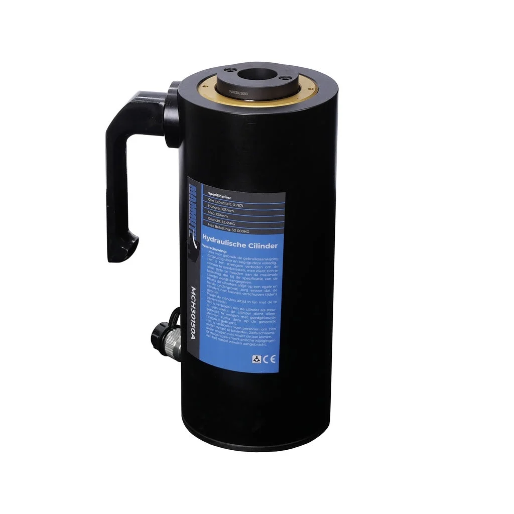 MAMMUTH Aluminium Hydraulik-Hohlkolbenzylinder 30 Tonnen, 150mm Hub, Aluminiumzylinder, hydraulischer Zylinder - Hohlzylinder 30t - MCH30150A