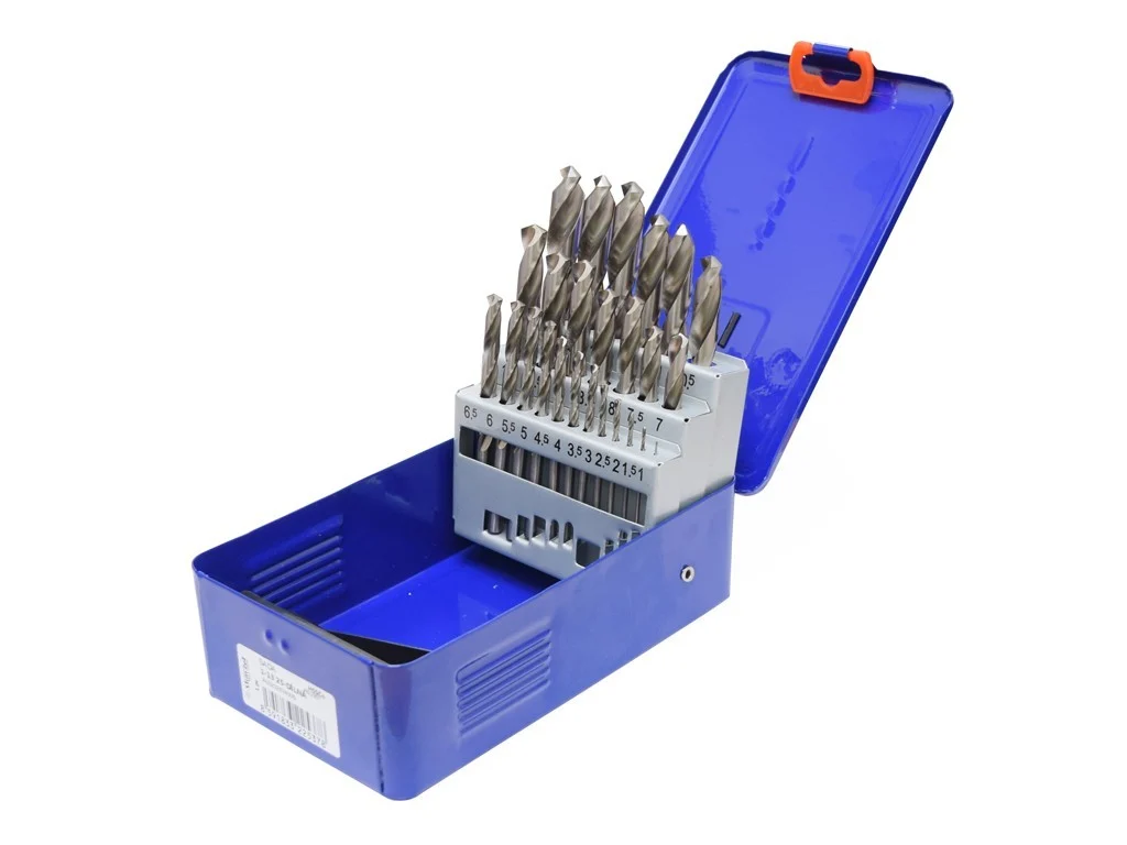 Metallbohrer-Set 1,0-13 mm x 0,5 mm HSSCo5 mit Zylinderschaft, Blechetui, StimZet