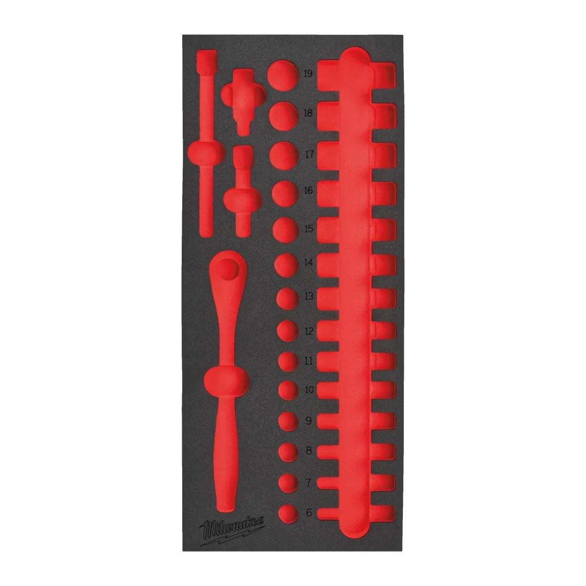 Milwaukee Ersatz-Einlage 1 /3 für 3 /8 " Ratsche und Steckschlüsseleinsätze, für Werkstattwagen 78 cm