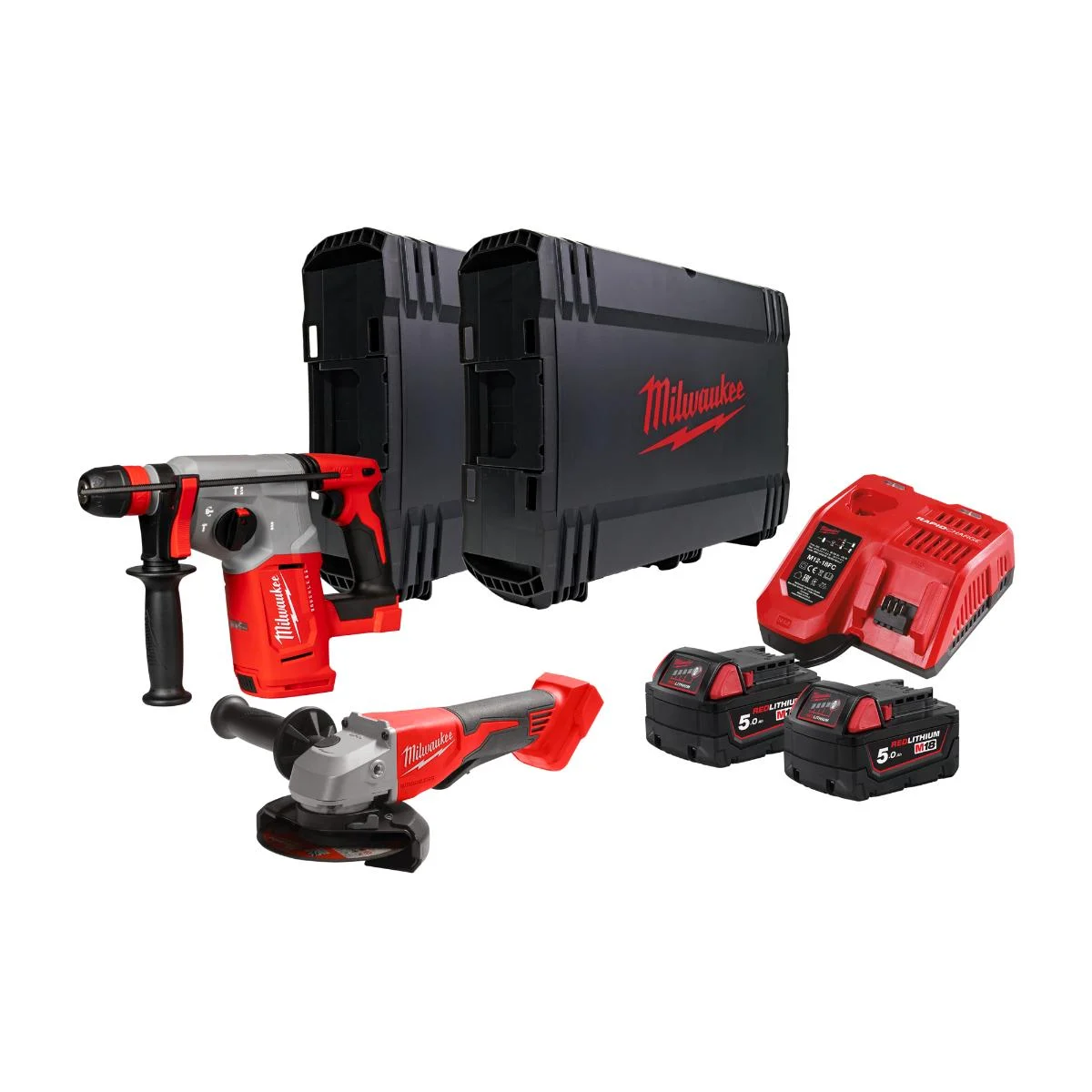 Milwaukee M18 POWERPACK M18BLPP2G-502X - Kombihammer & Winkelschleifer
