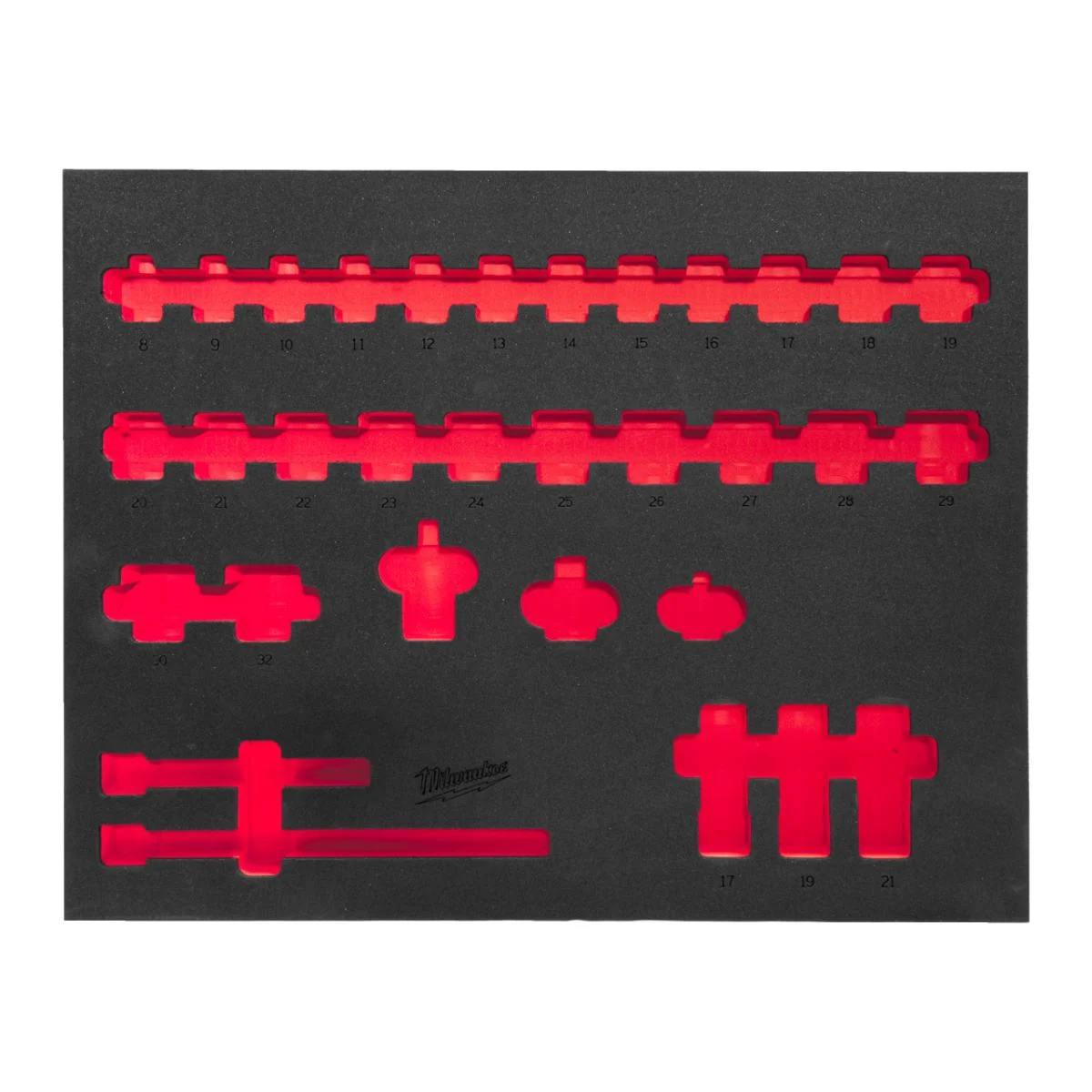 Milwaukee unbestückte Schaumstoffeinlage 3 /3 für SHOCKWAVE 1 /2 " Schlagnüsse für Werkstattwagen 78 cm