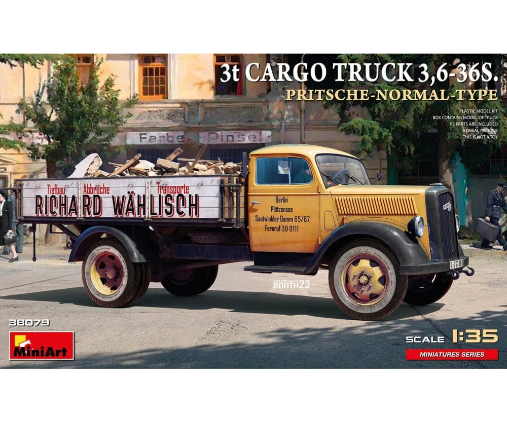 MiniArt 1:35 3t Cargo Truck 3,6-36S Pritschenw. Plastik Modellbausatz