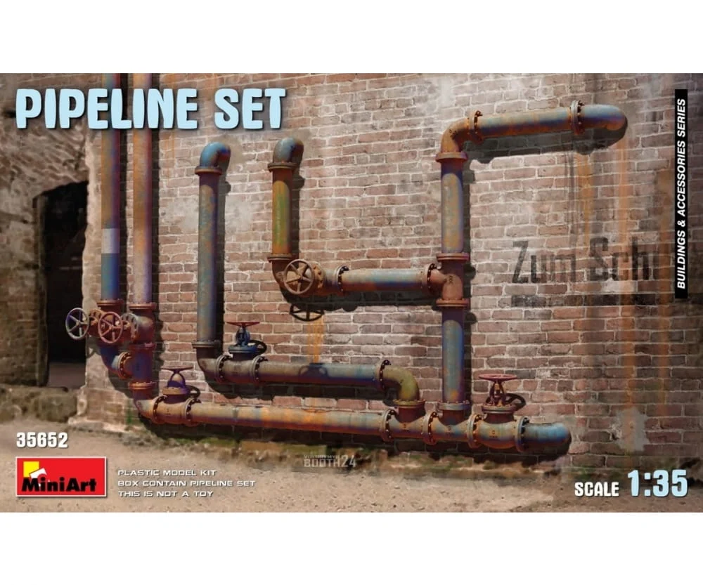 MiniArt 1:35 Pipeline Set für Dioramen - Hochdetaillierter Modellbausatz
