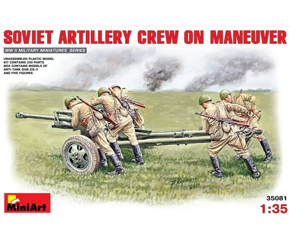 MiniArt 1:35 Sov. PaK ZiS-3 m. Crew (5) im Manö.