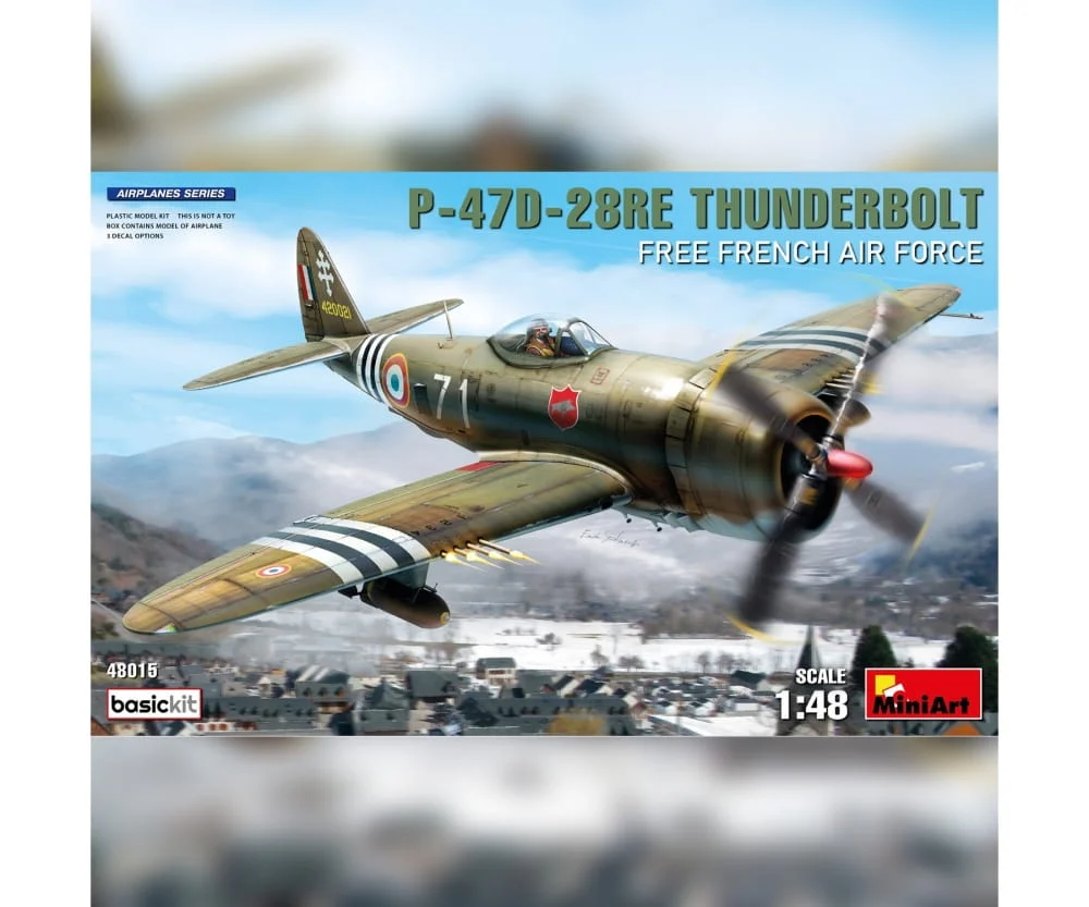 MiniArt 1:48 P47D-28RE franz. Luftw. Basic Kit Plastik Modellbausatz