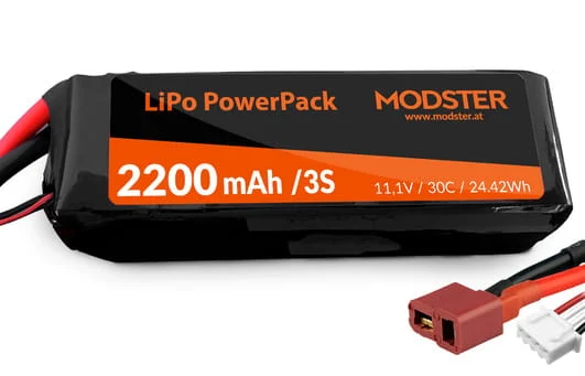 Modster Lipo Akku 3S 11,1V 2200mAh 30C T-Plug PowerPack