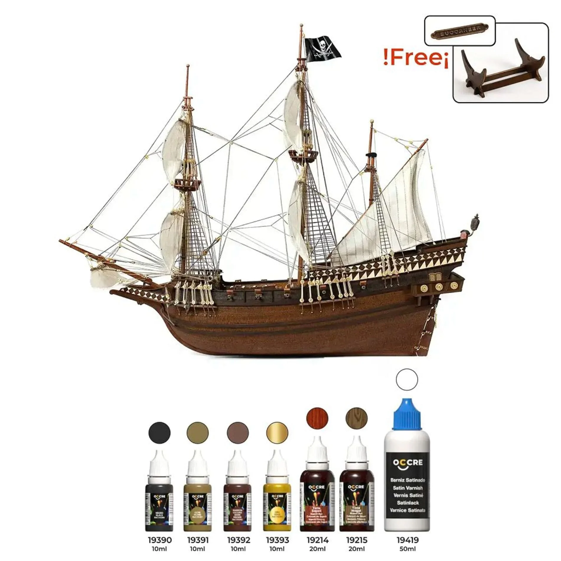 OcCre Buccaneer Standmodellbausatz 1:100 + Farbset