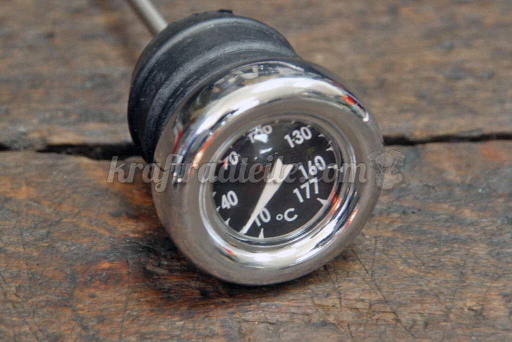 Oiltank Plug with Thermometer (Celsius), black scale, Softail 84-99