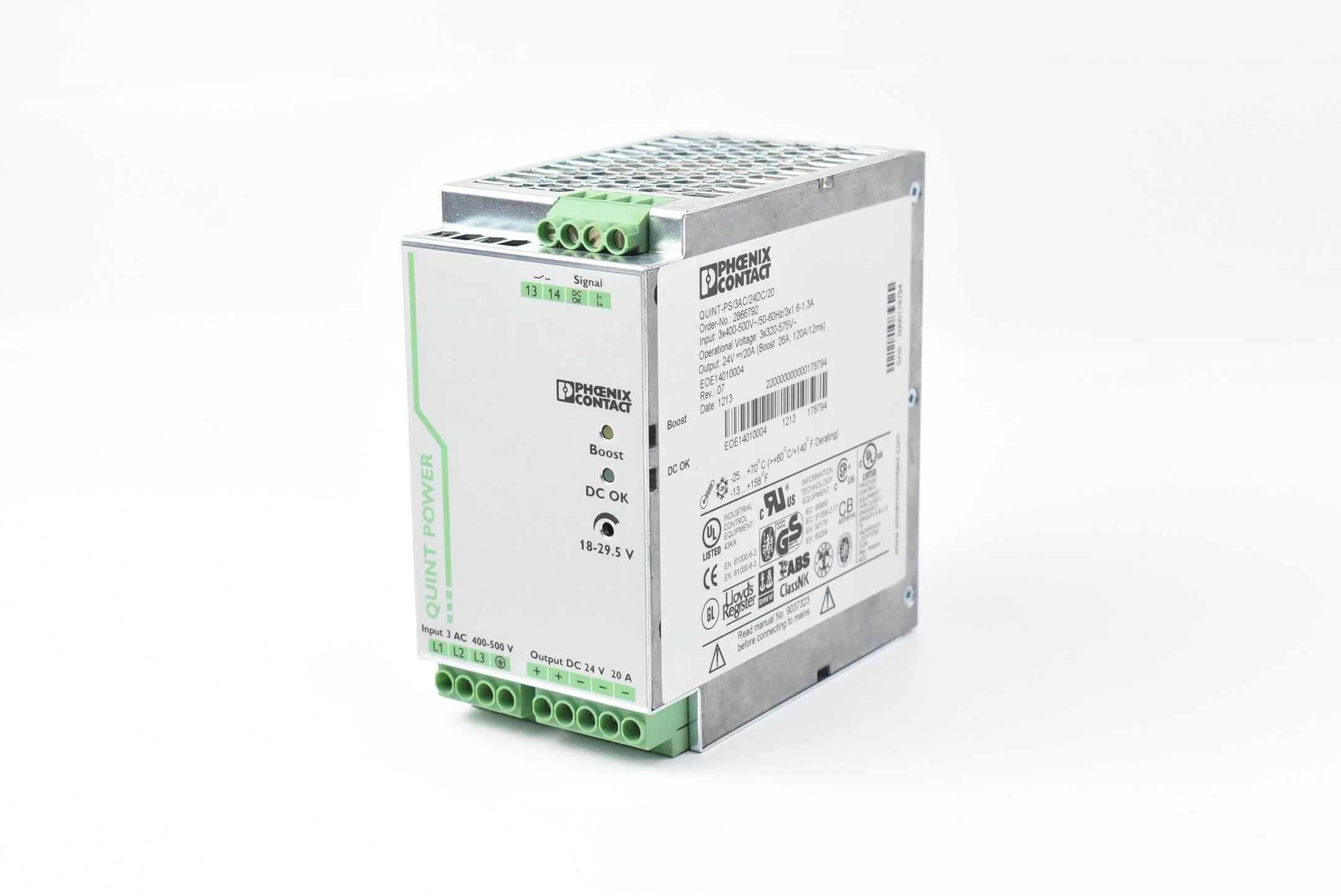 Phoenix Contact Quint Power Stromversorgung QUINT-PS/3AC/24DC/20 ( 2866792 )