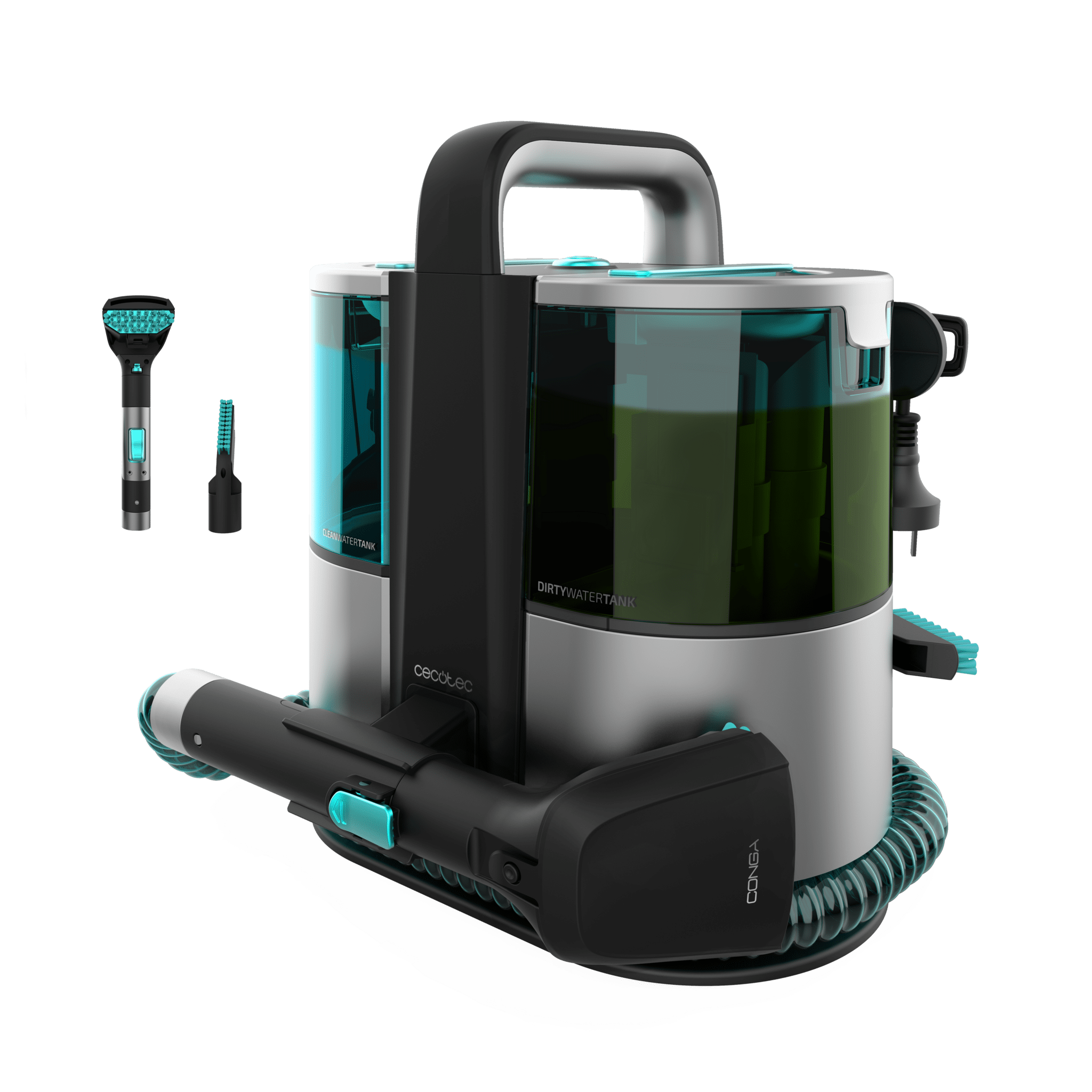 Polsterstaubsauger Spot & Carpet Clean. Leistung von 400 W. Zwei Tanks, einer für sauberes Wasser und einer für schmutziges Wasser. Wassersprühgerät und 12 kpa Saugkraft