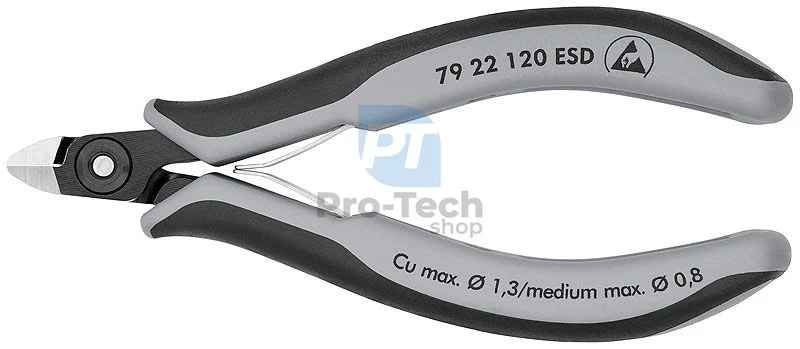 Präzisions-Seitenbohrzange für Elektronik ESD 120mm KNIPEX 13382