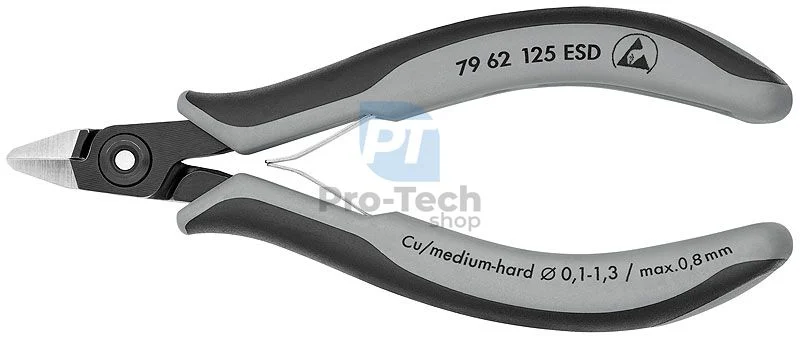 Präzisions-Seitenbohrzange für Elektronik ESD 125mm KNIPEX 13377