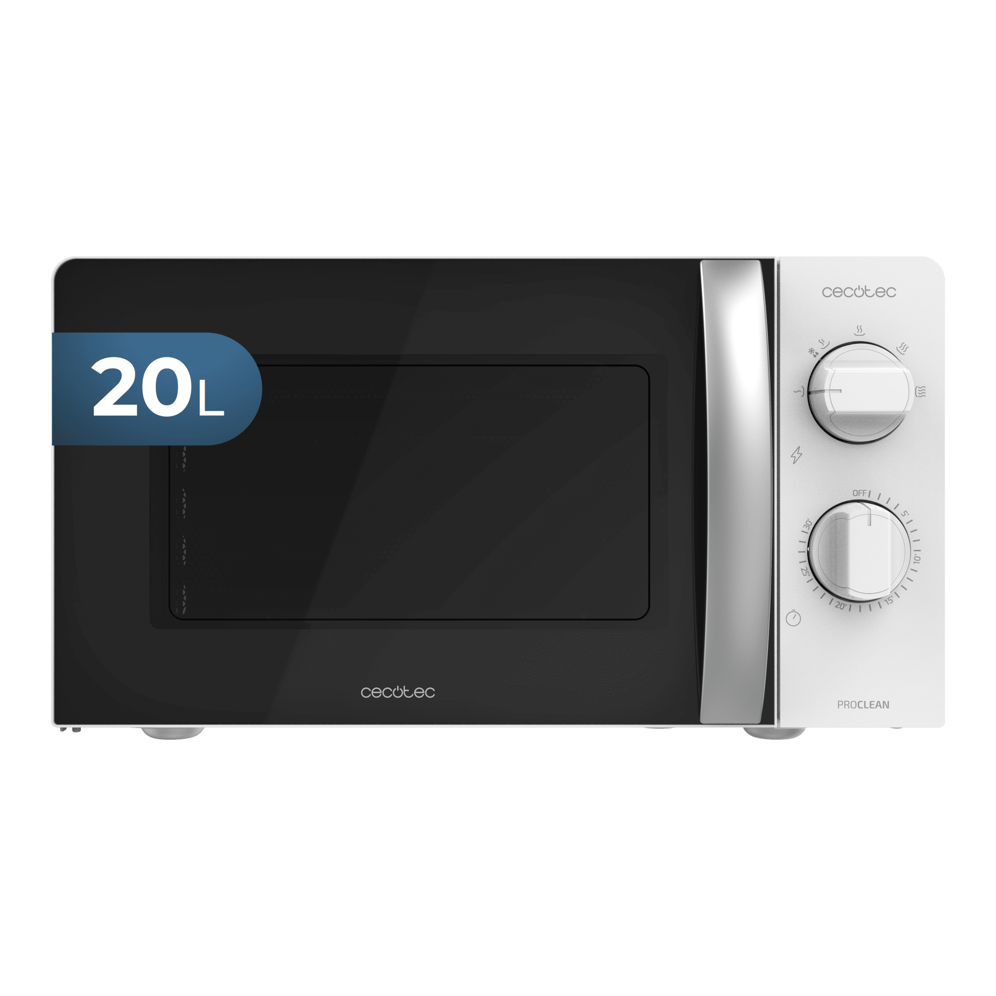 ProClean 2010 Mikrowelle 700 W Leistung, 20 l Fassungsvermögen, 3DWave-Technologie, Abtaumodus, 6 Leistungsstufen, 30-Minuten-Timer, kompaktes Design, einfach zu bedienen und leicht zu reinigen.