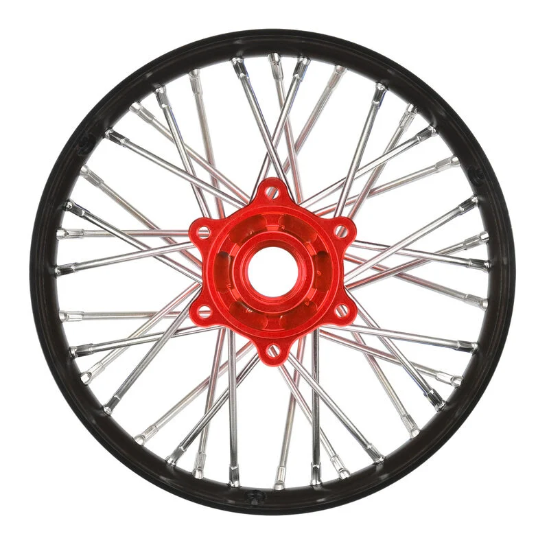 Proline 1:4 Pro-Spec Aluminum V2 Bead Rear Wheel Black/Red (1): Promoto-MX